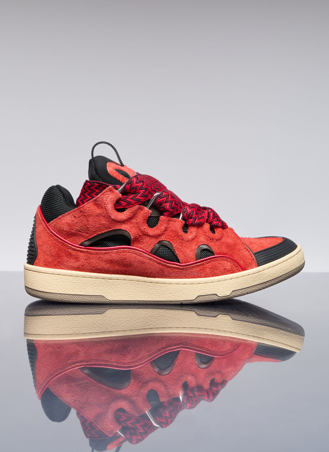 Shop Lanvin Curb Sneakers In Red