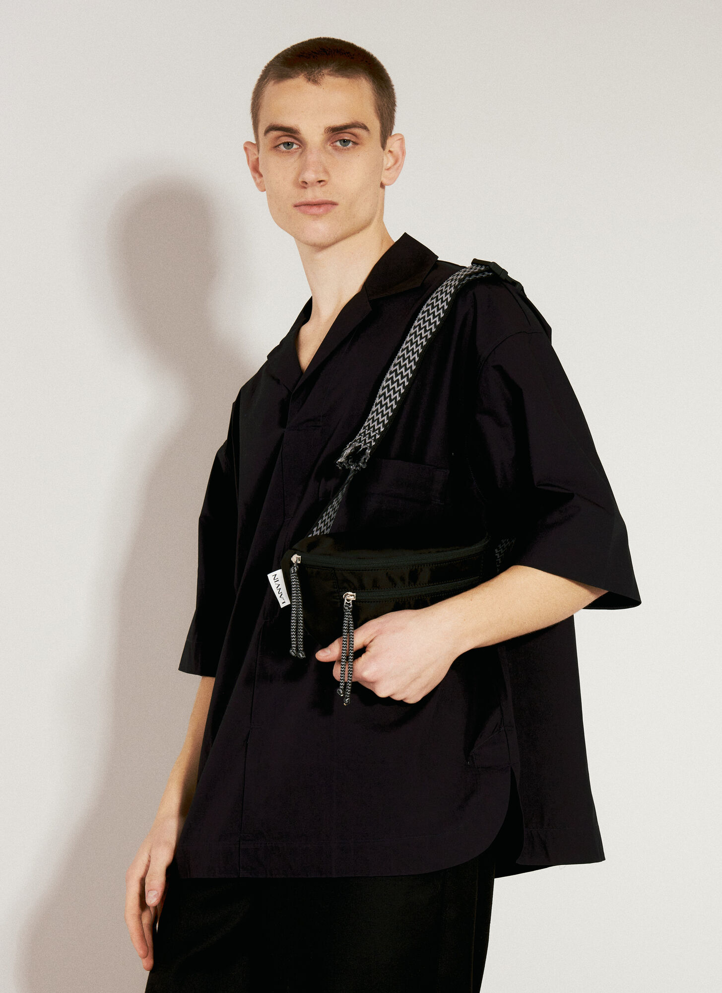 Lanvin Small Curb Beltbag In Black