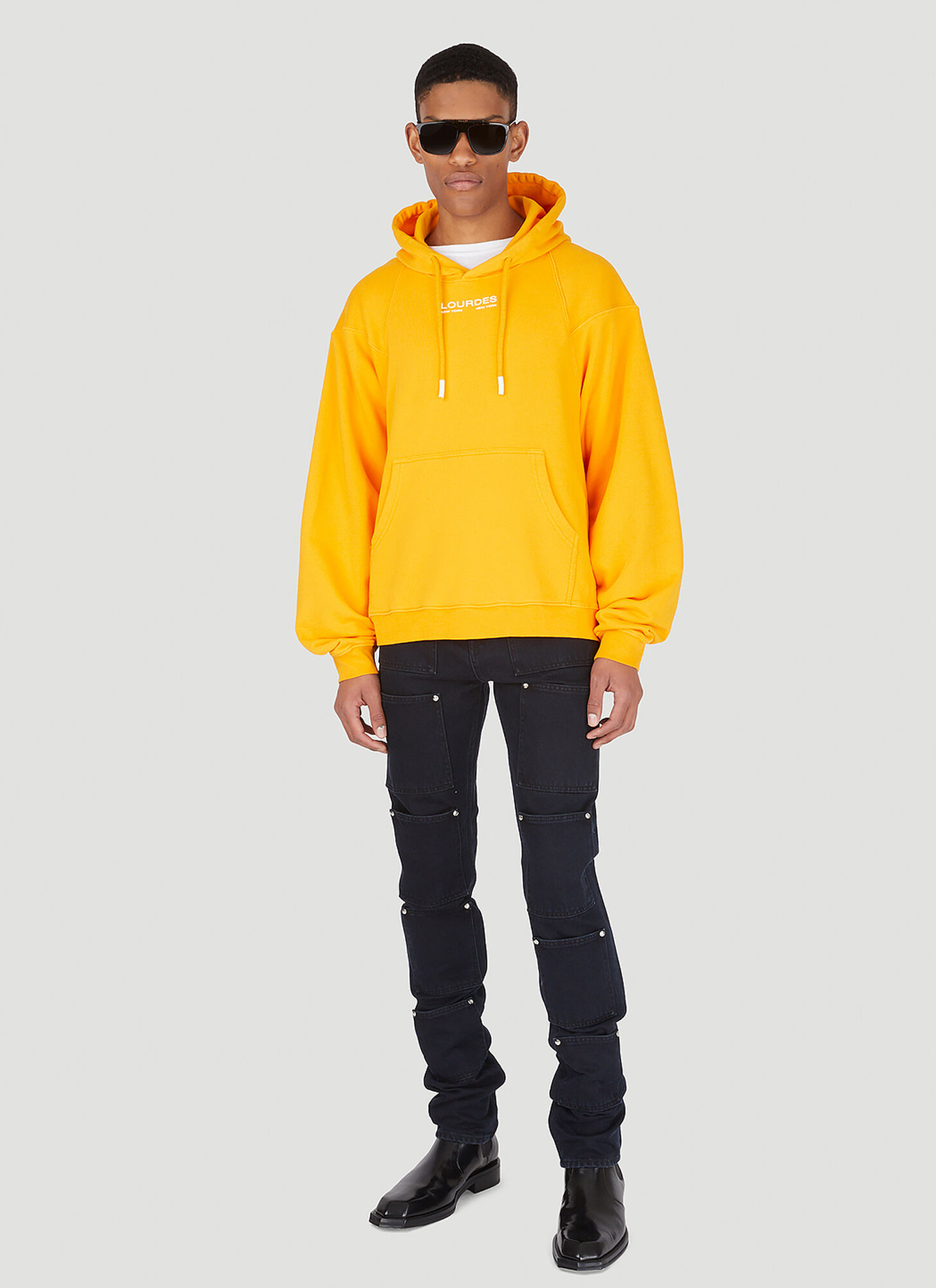  Lourdes Lourdes Logo Hooded Sweatshirt -  Sweatshirts Orange S 