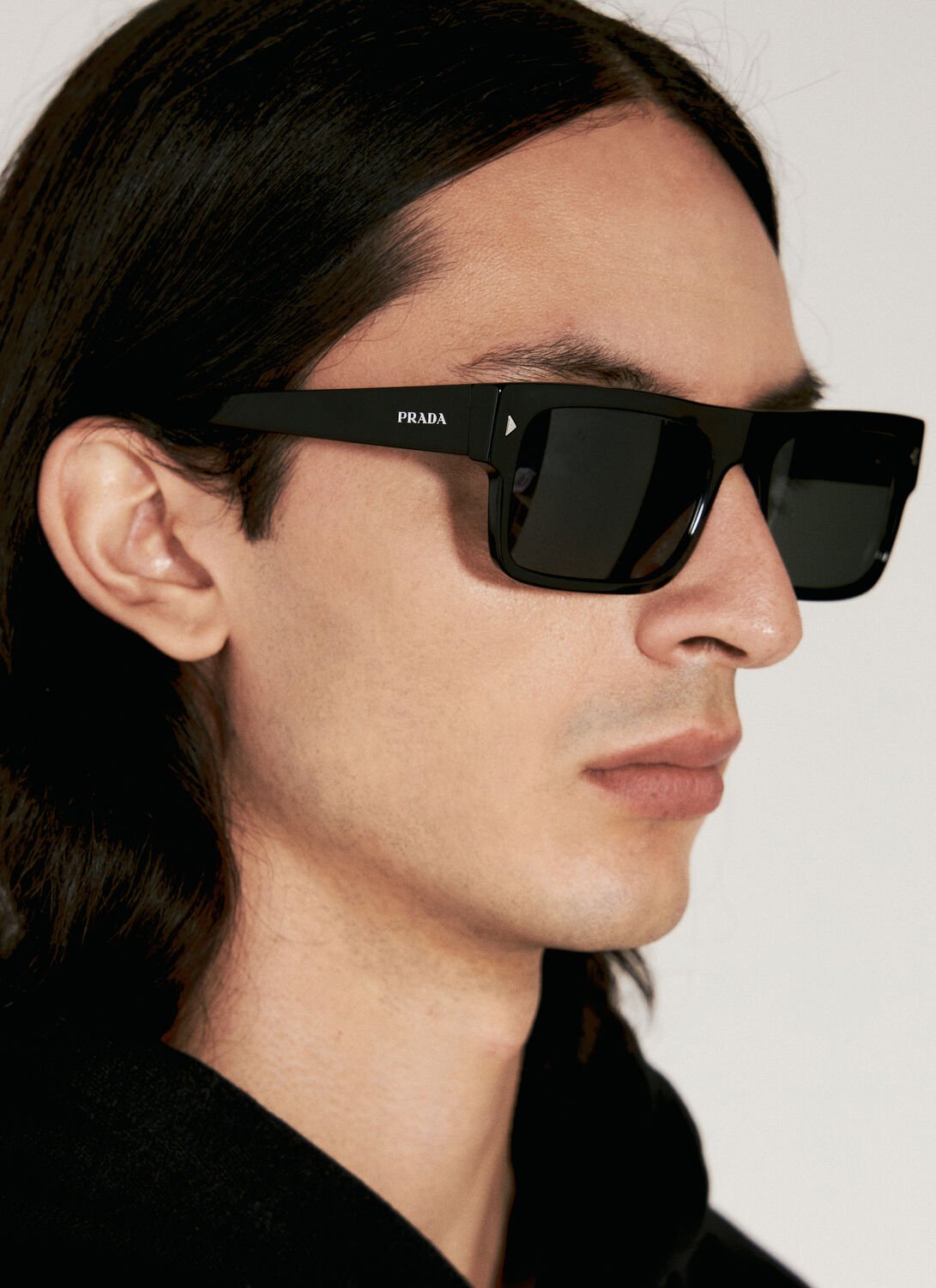 Prada Logo Print Sunglasses In Black