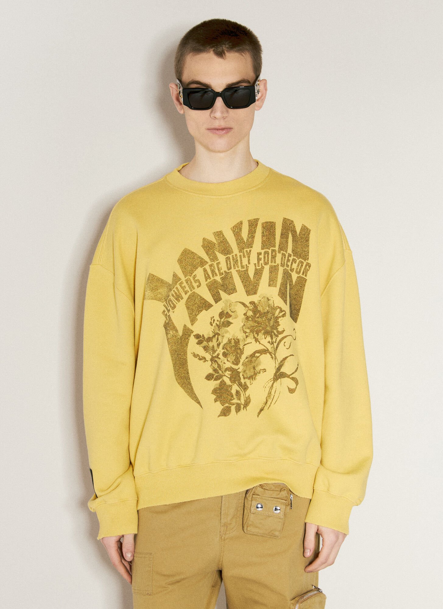 Lanvin X Future Drop 3 Logo Print Sweatshirt In Yellow