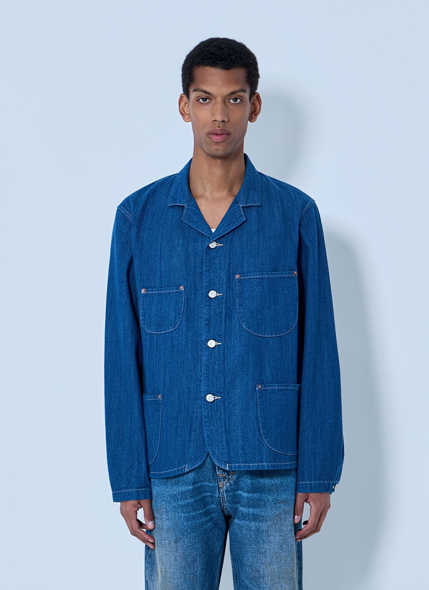 Levi's Men's Blue Denim Button-Down Jacket - Man Shirts S