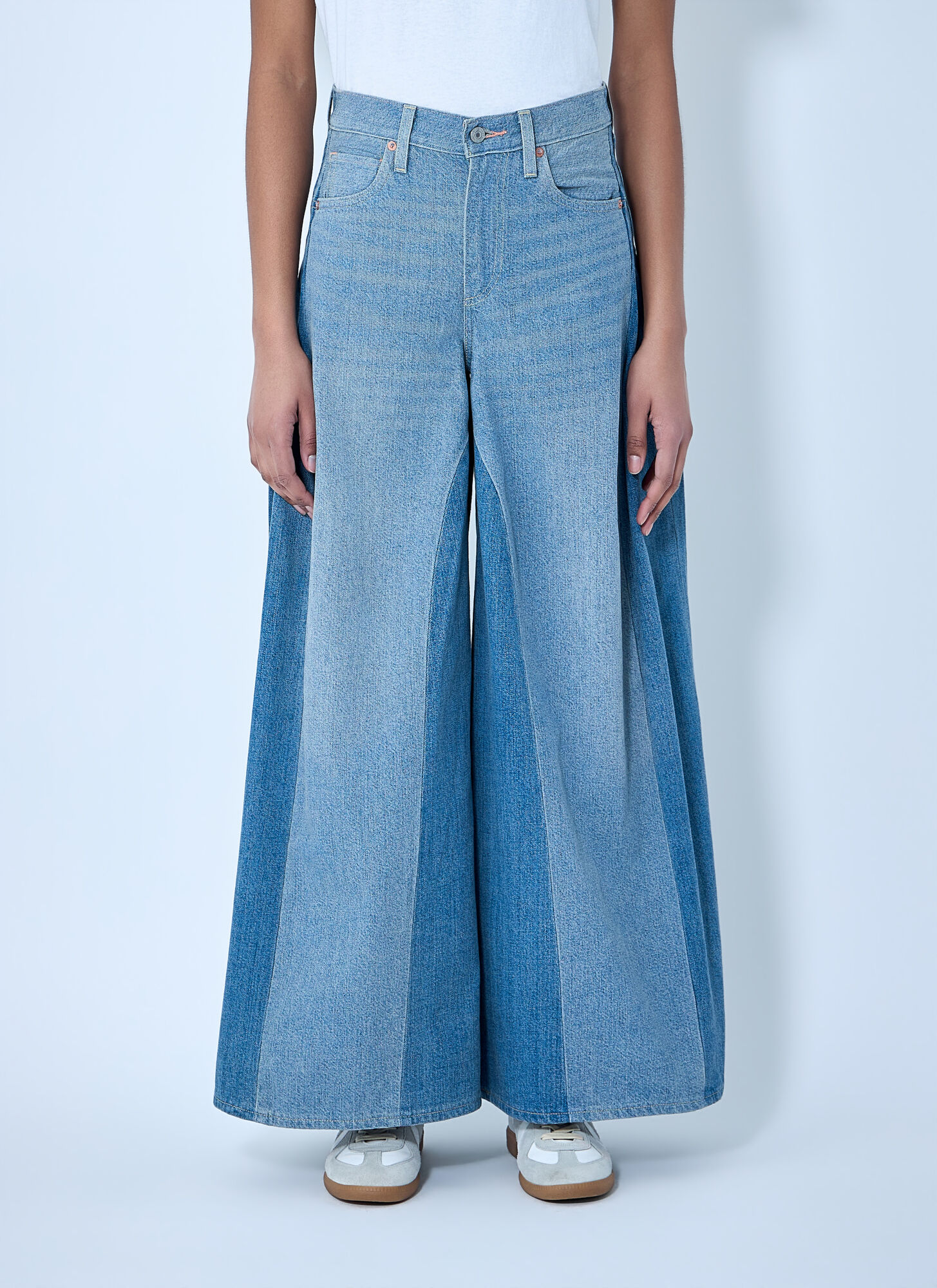 Levi's Women's Blue Wide-Leg Denim Trousers - Woman Jeans 26