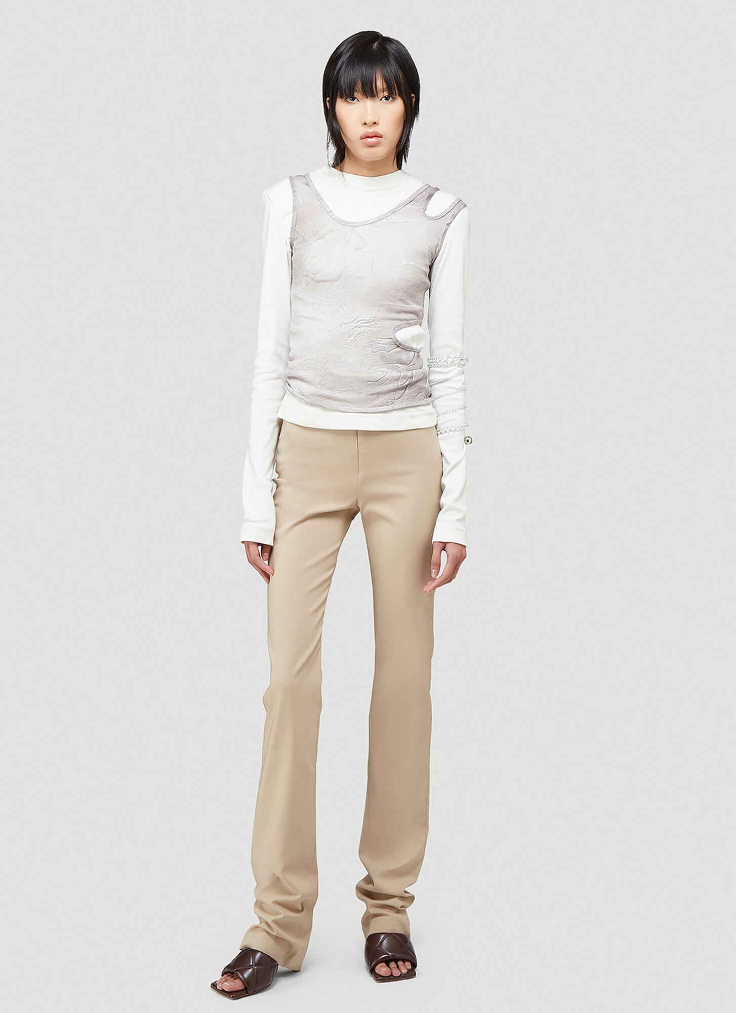  Mainline:rus/fr.ca/de Mainline:rus/fr.ca/de Layered Distressed T-shirt - Frau Tops White S 
