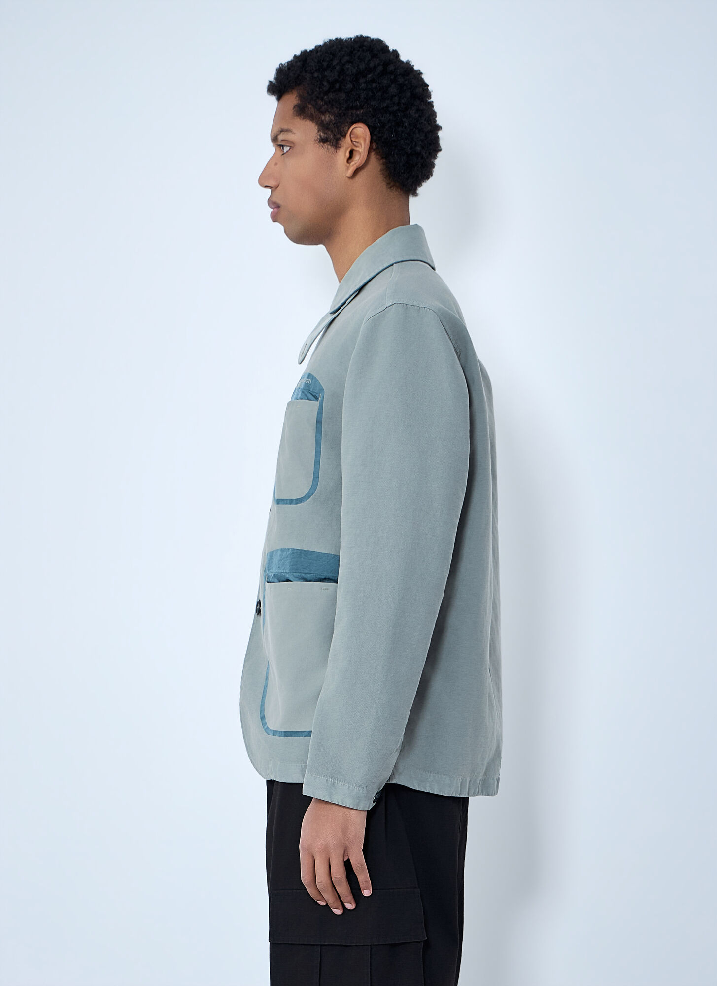  Massimo Osti Studio Massimo Osti Studio Contrast Pocket Work Jacket - Mann Blazers Grey Xl 