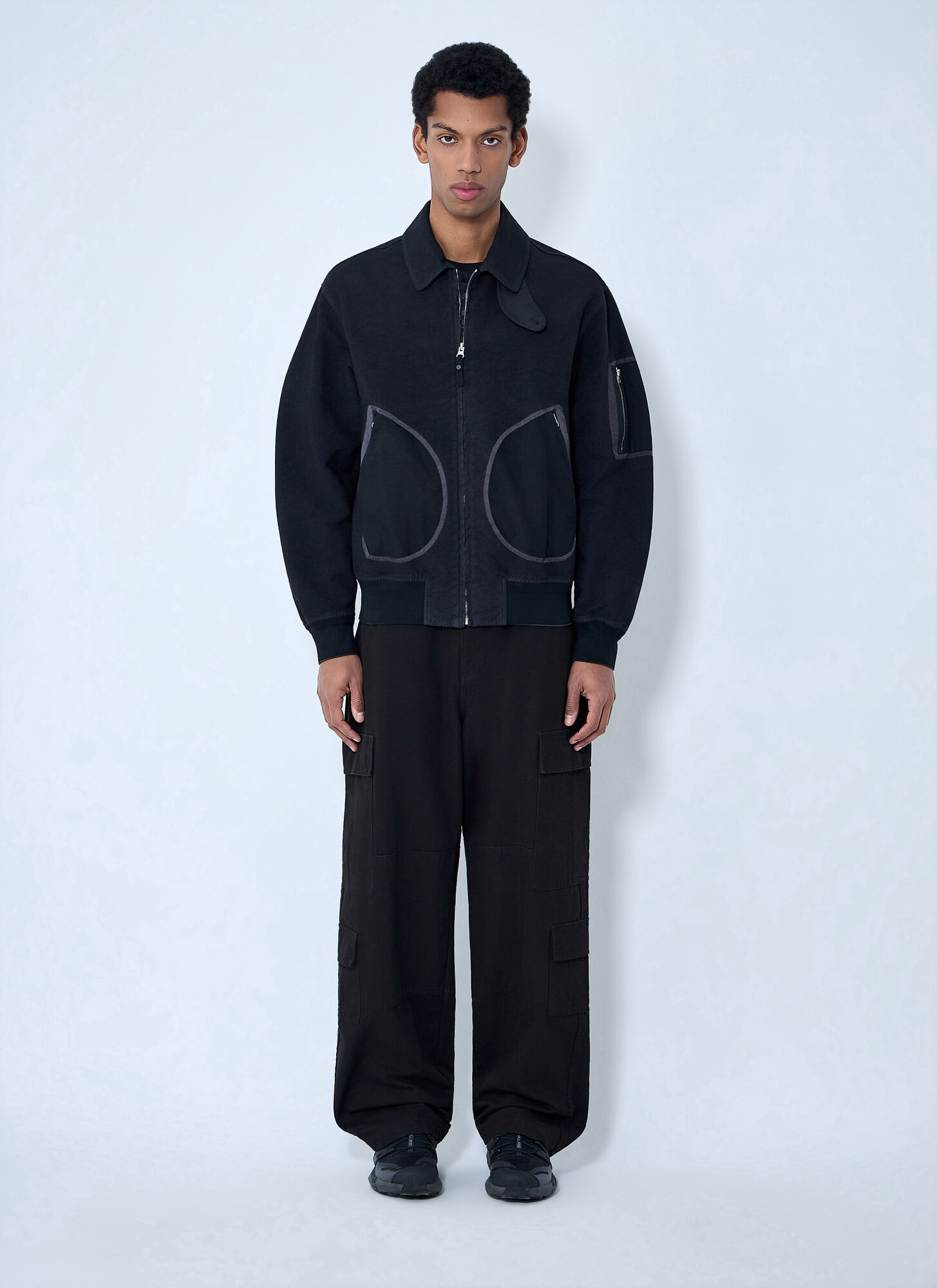  Massimo Osti Studio Massimo Osti Studio Zip-up Bomber Jacket - Mann Jacken Black L 
