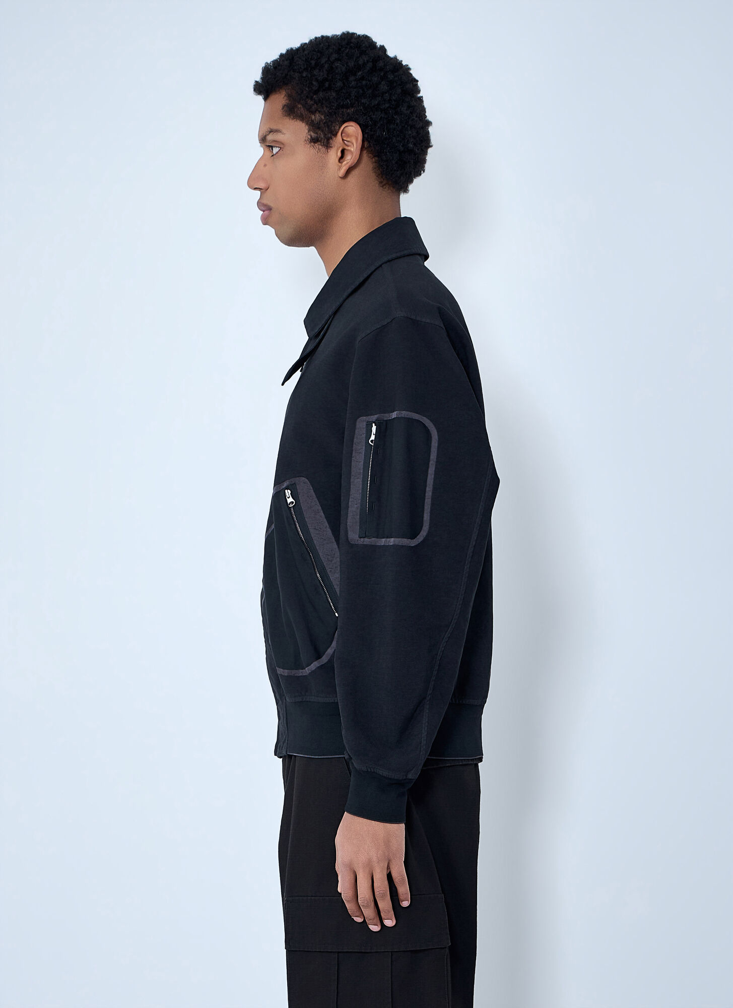  Massimo Osti Studio Massimo Osti Studio Zip-up Bomber Jacket - Mann Jacken Black L 