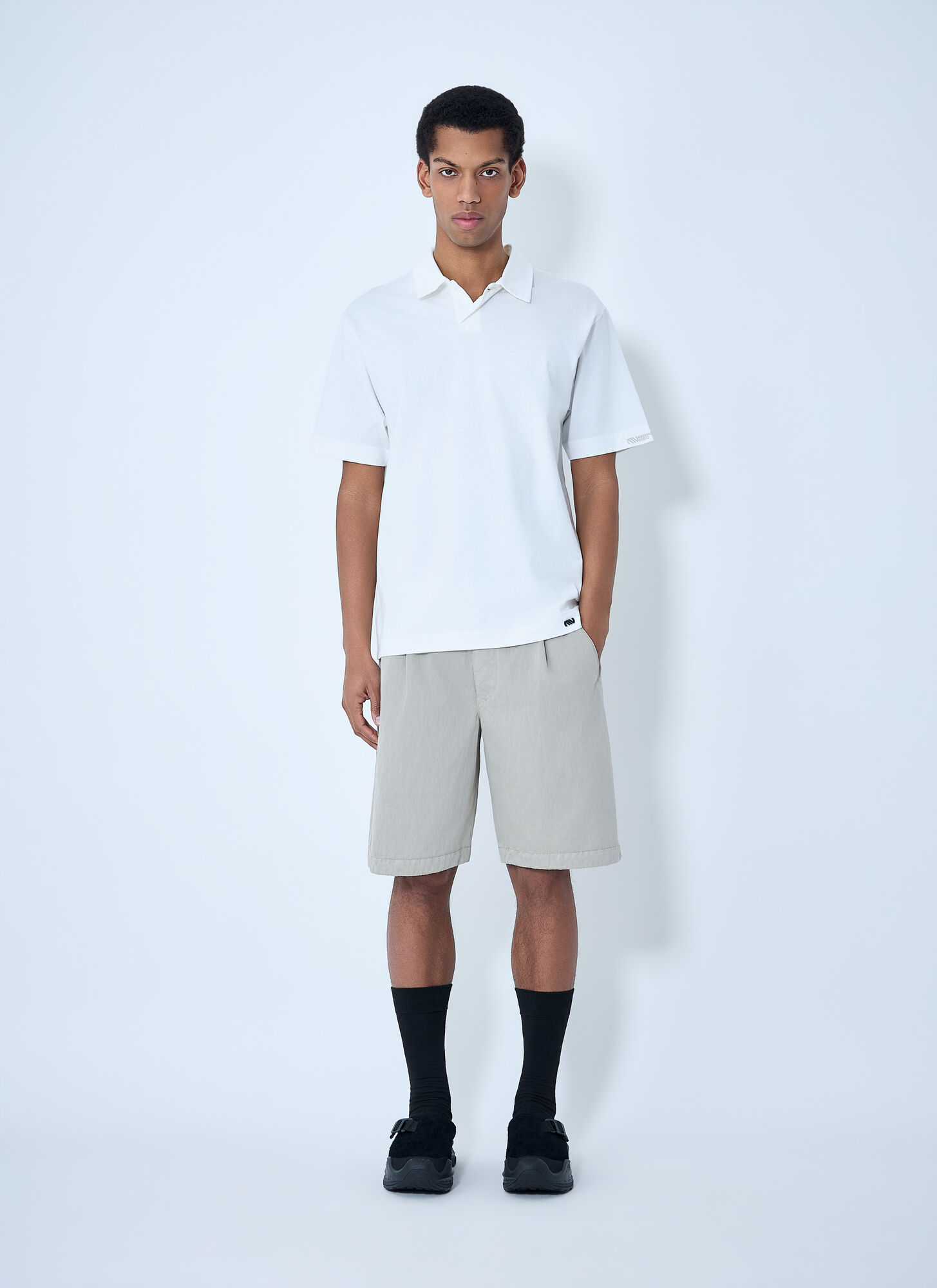  Massimo Osti Studio Massimo Osti Studio Mercerized Jersey Polo Shorts - Mann Polo Shirts White Xl 