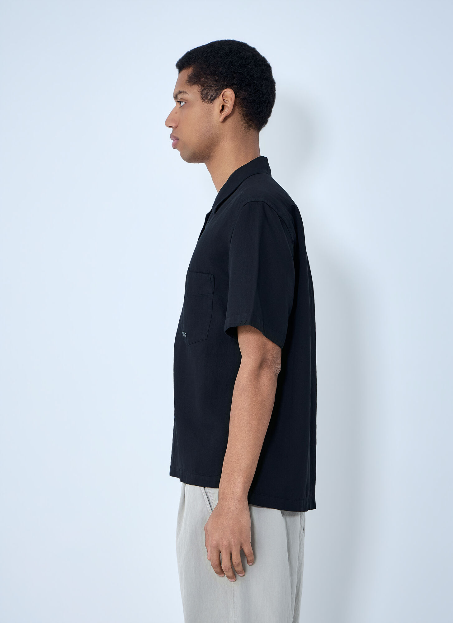  Massimo Osti Studio Massimo Osti Studio Carta Polo Short - Mann Polo Shirts Black L 