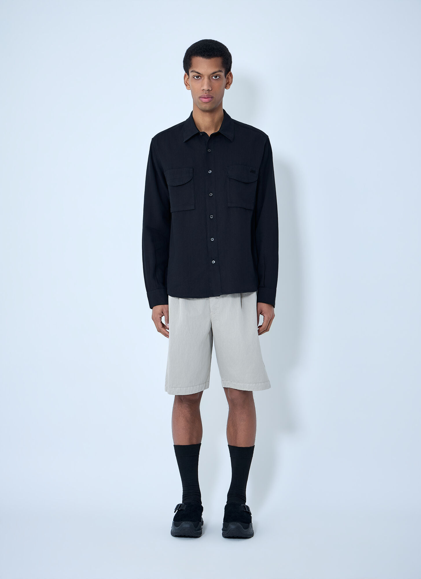  Massimo Osti Studio Massimo Osti Studio Pocket Overshirt - Mann Hemden Black Xl 