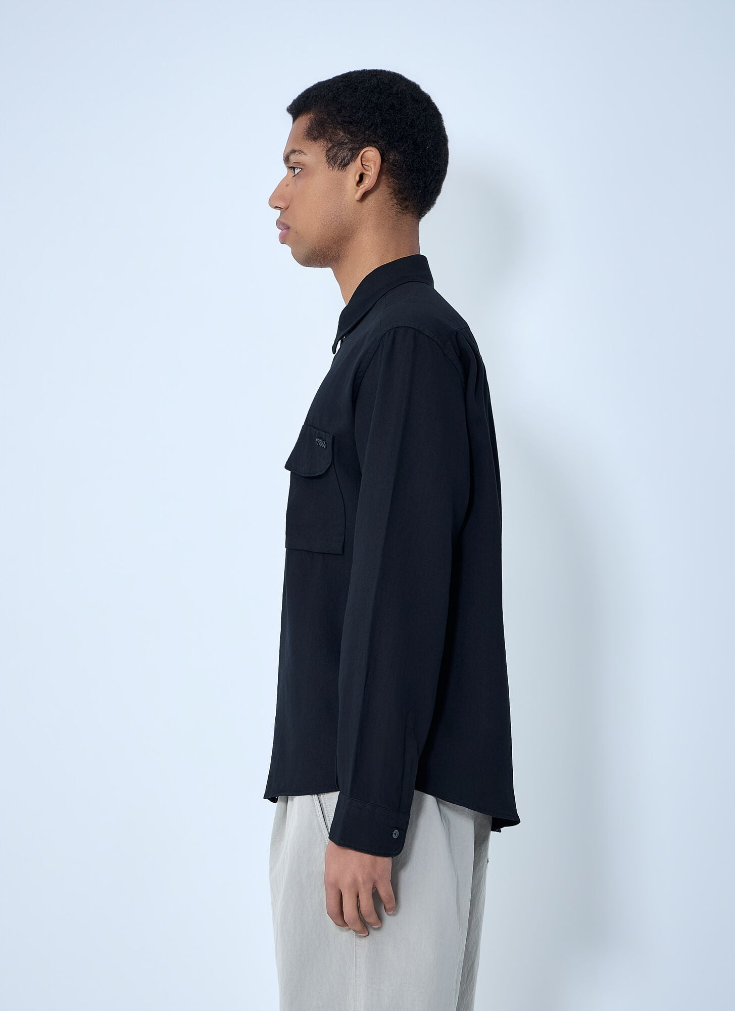  Massimo Osti Studio Massimo Osti Studio Pocket Overshirt - Mann Hemden Black Xl 