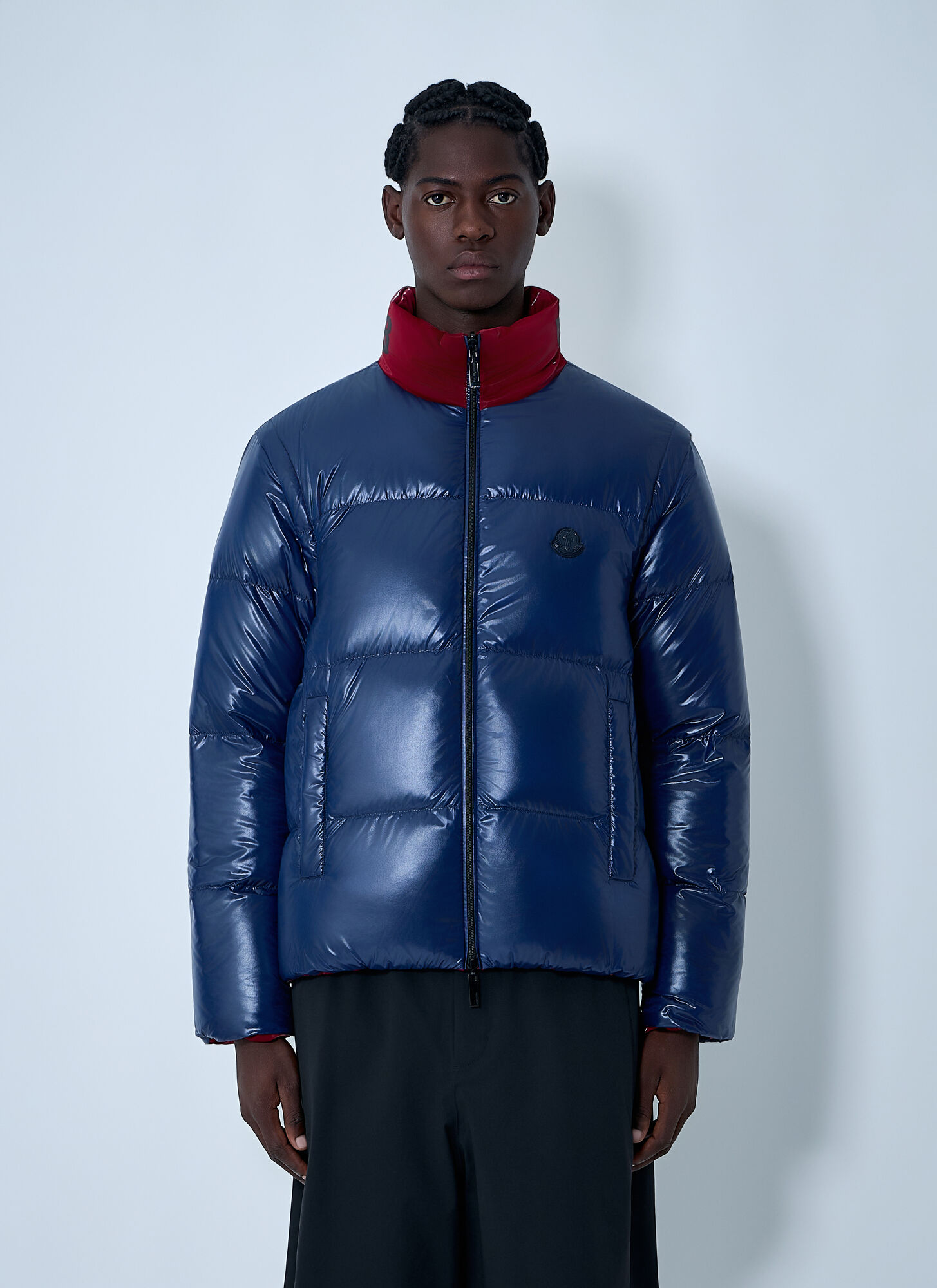 Moncler x A$AP ROCKY Reversible Throttle Short Down Jacket - Man Jackets Red 3