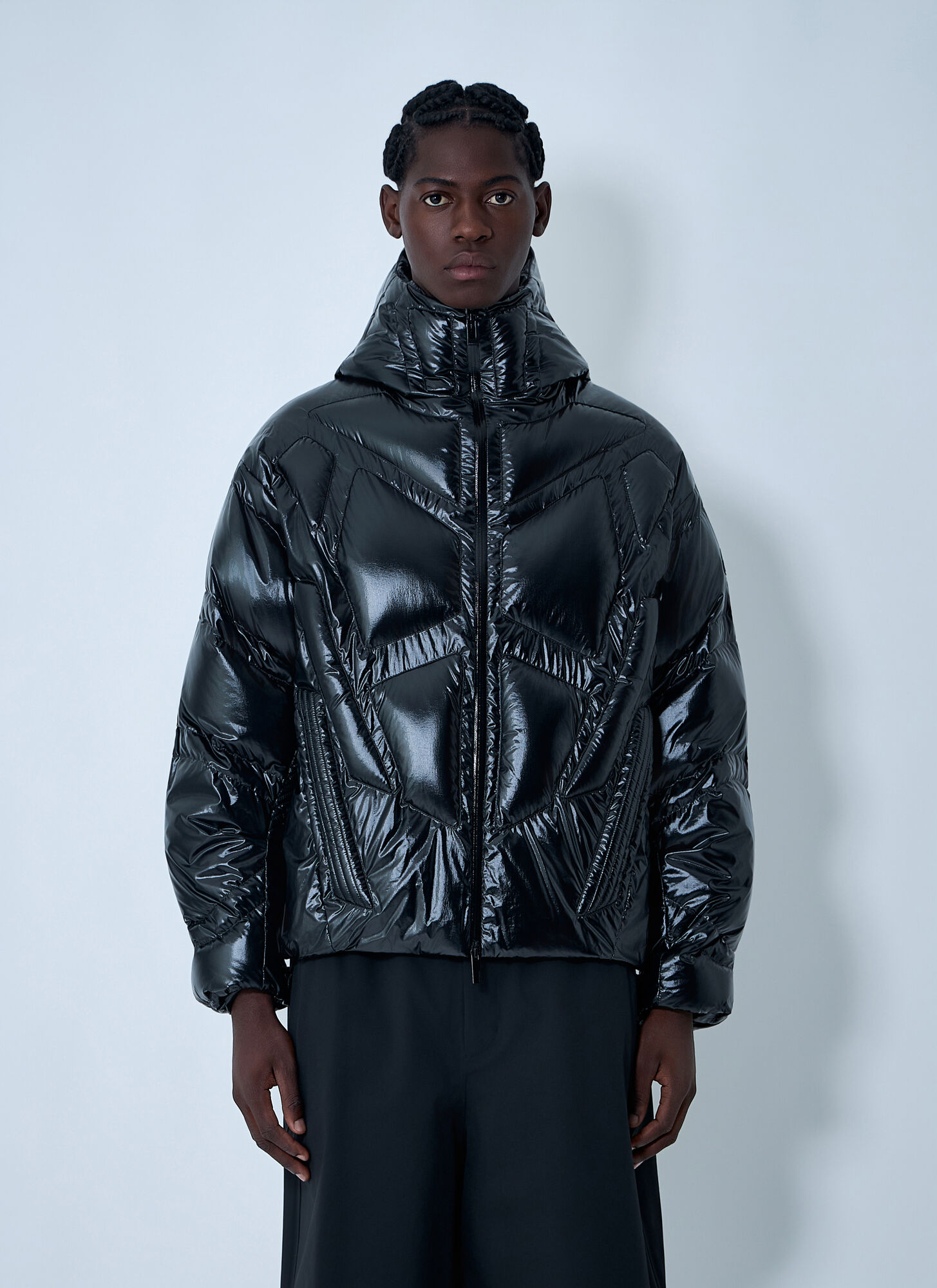 Moncler X A Rocky Bahianinha High-Shine Down Jacket - Man Jackets Black 1 - Immagine 1