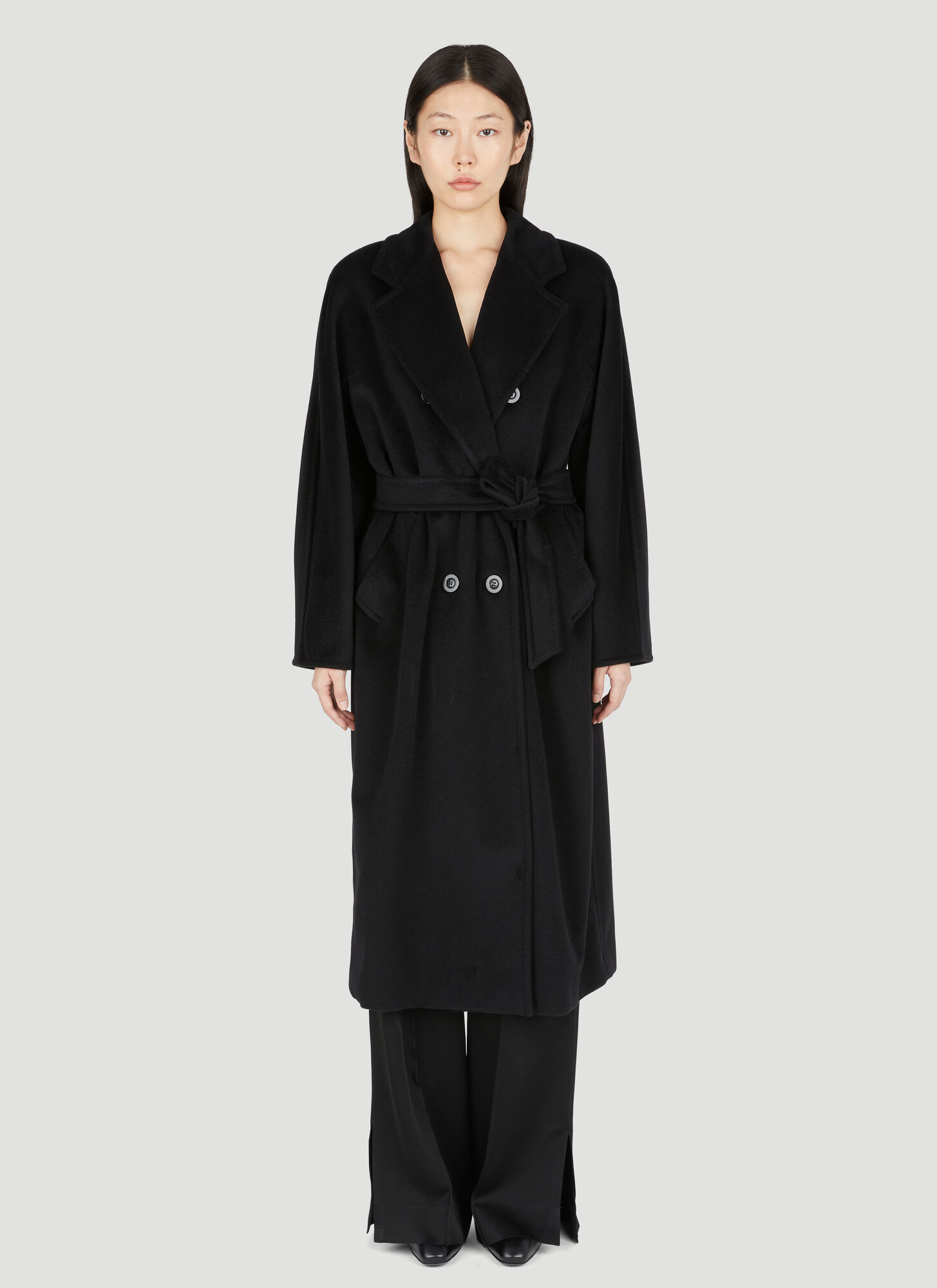 Max Mara Women's Black Madame 101801 Coat - Woman Coats It - 38