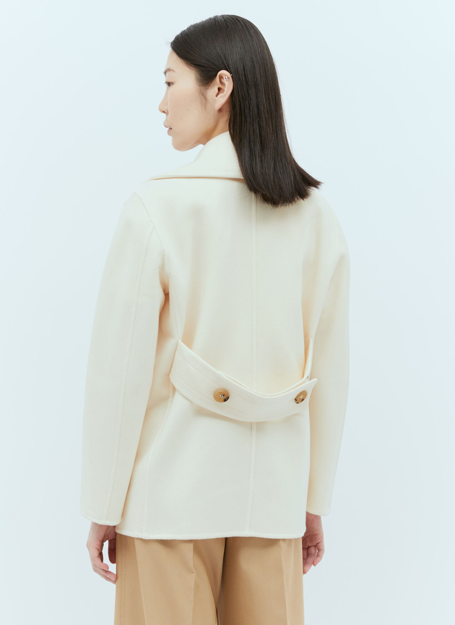  Max Mara Max Mara Wool And Cashmere Pea Coat - Frau Jacken Cream It - 40 