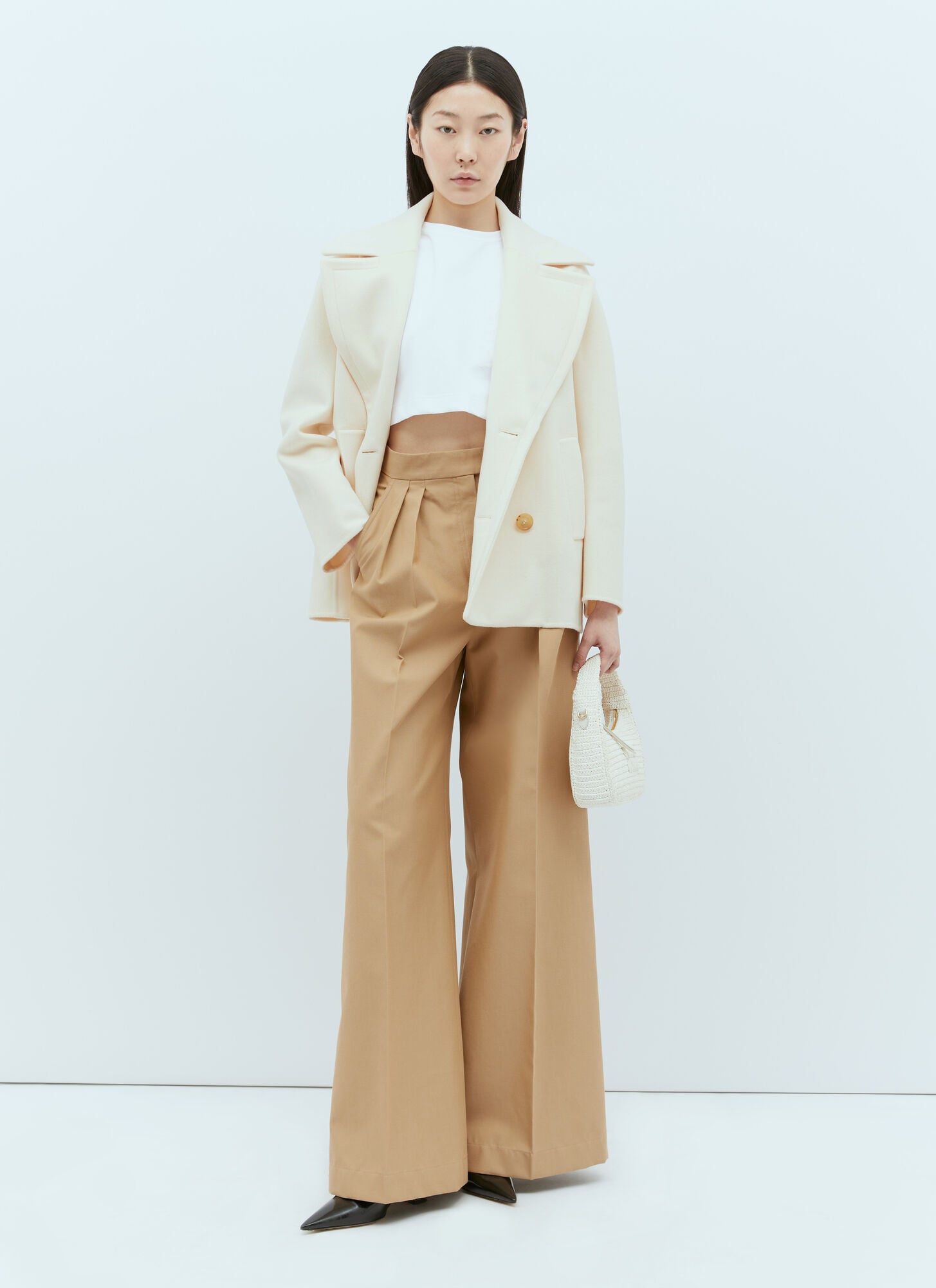 Max Mara Max Mara Wool And Cashmere Pea Coat - Frau Jacken Cream It - 40 