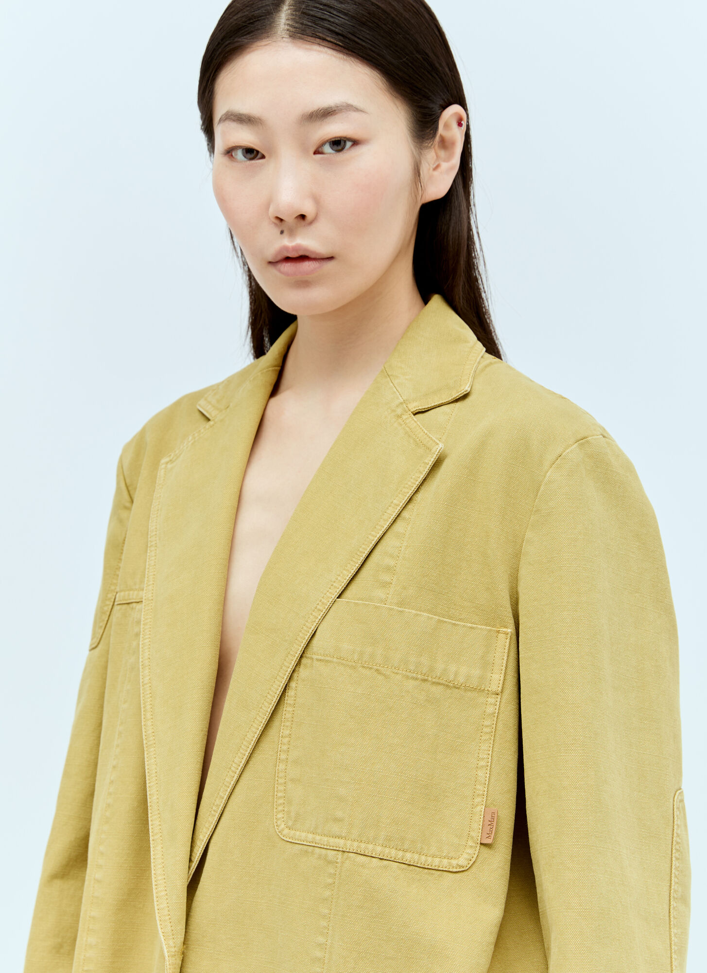  Max Mara Max Mara Oversized Canvas Blazer - Frau Blazers Yellow It - 40 