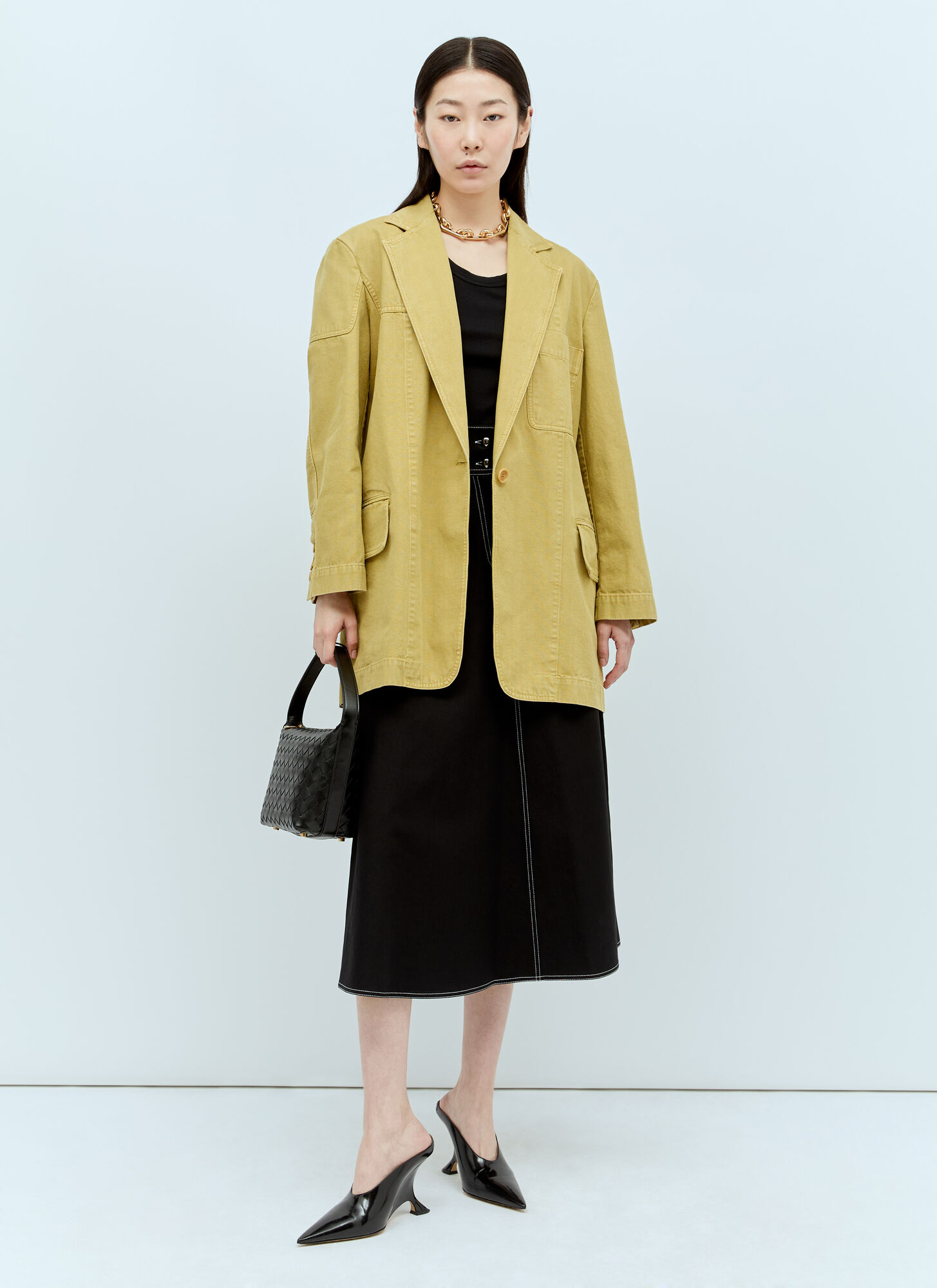  Max Mara Max Mara Oversized Canvas Blazer - Frau Blazers Yellow It - 40 