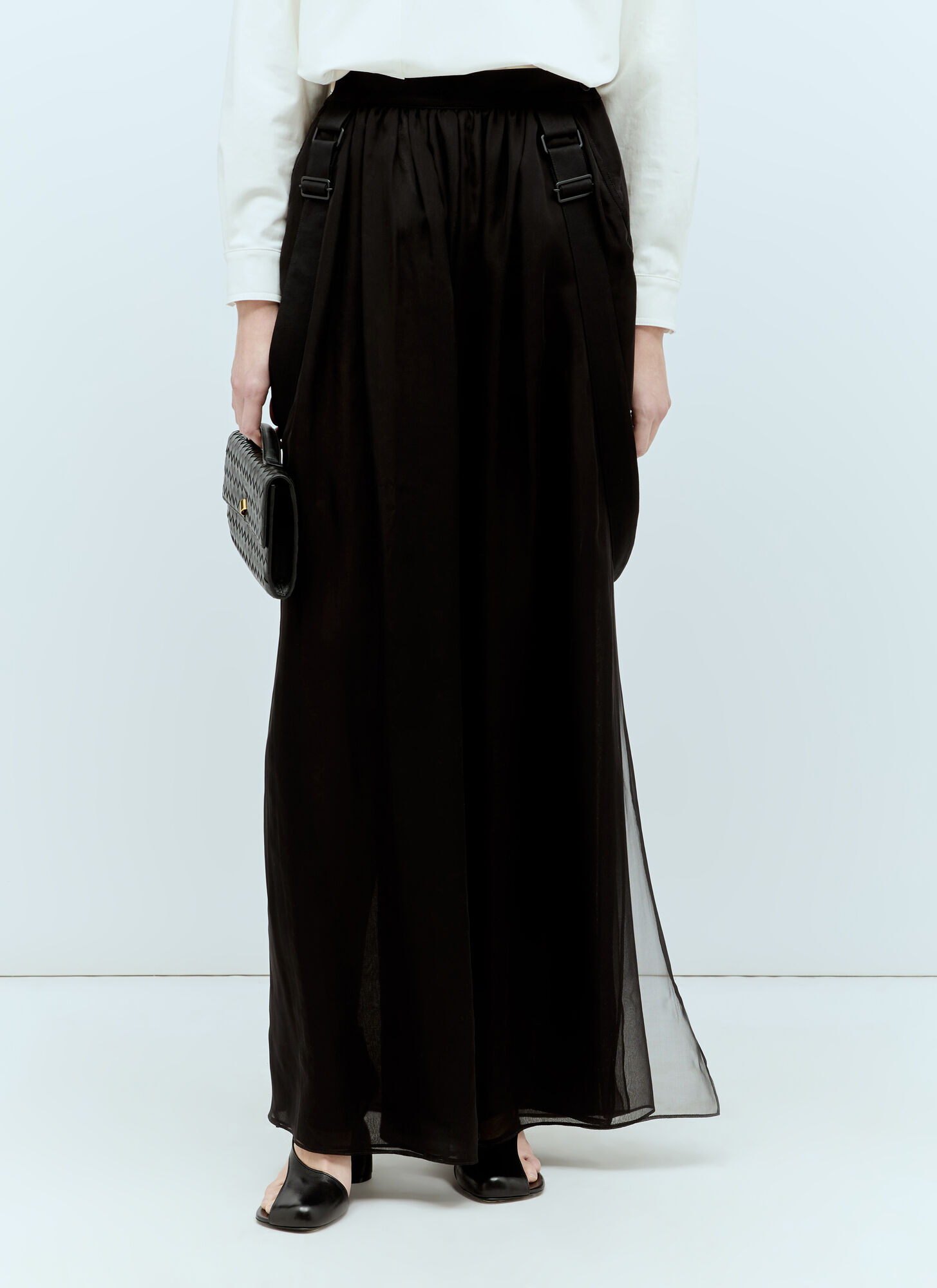  Max Mara Max Mara Silk Chiffon Maxi Skirt - Frau Röcke Black It - 42 