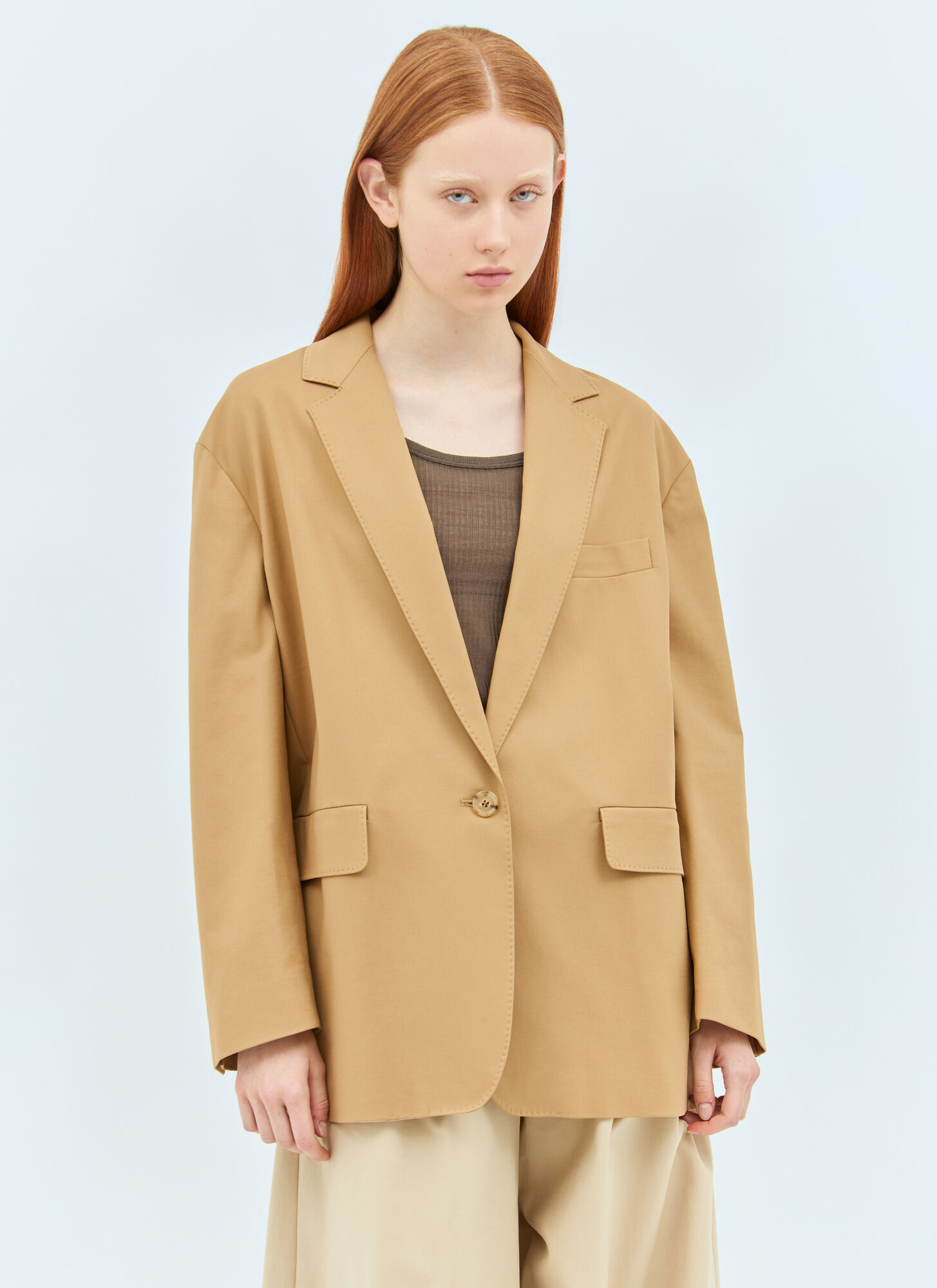Max Mara Women's Beige Oversized Canvas Blazer - Woman Blazers It - 38