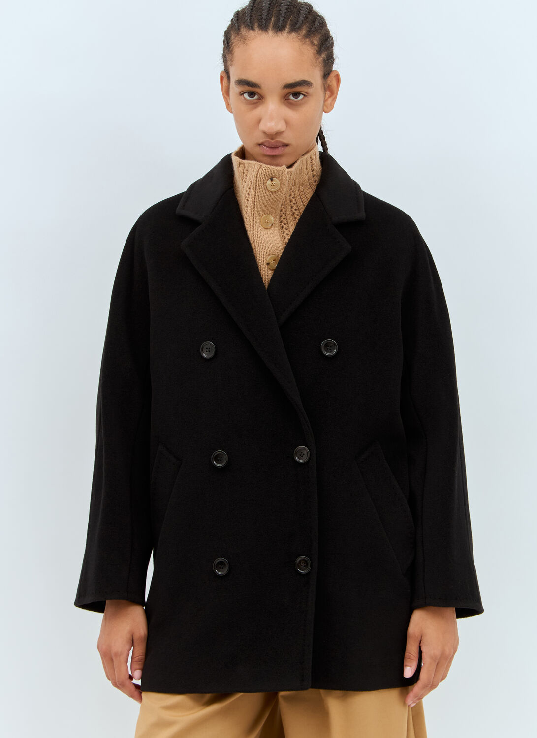 Max Mara 101801 Icon Wool And Cashmere Coat In Black