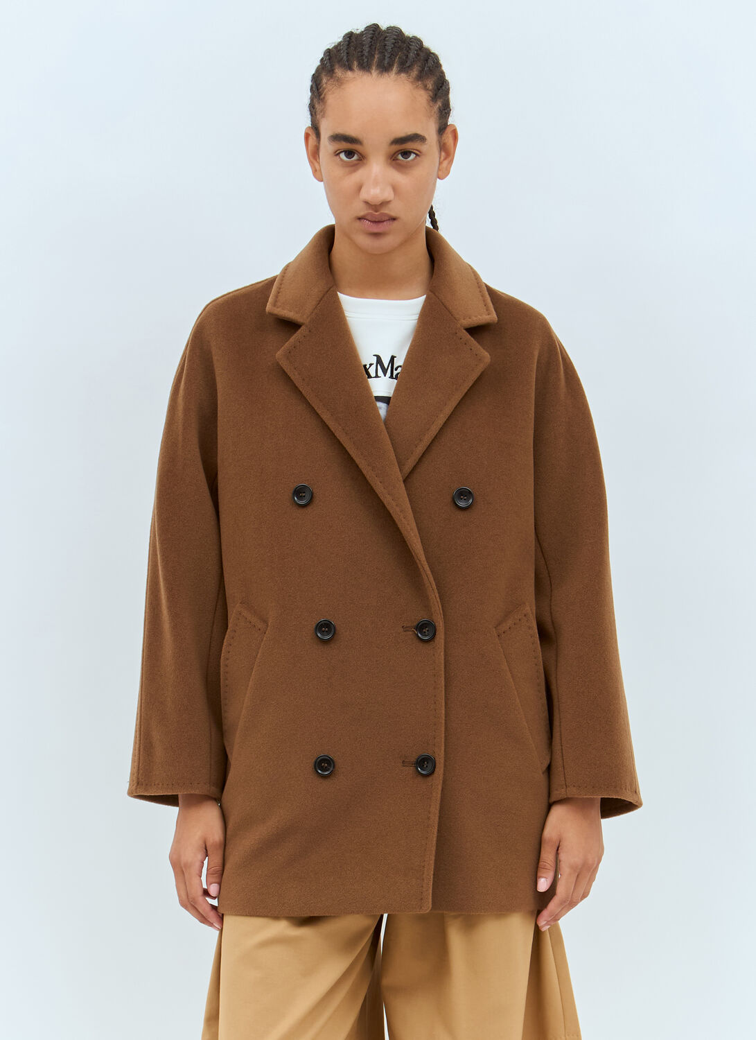 Max Mara Short 101801 Icon Coat - Woman Coats Brown It - 44