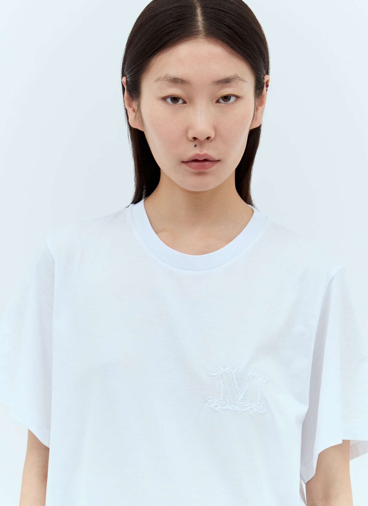  Max Mara Max Mara Logo Embroidery T-shirt - Frau T-shirts White M 