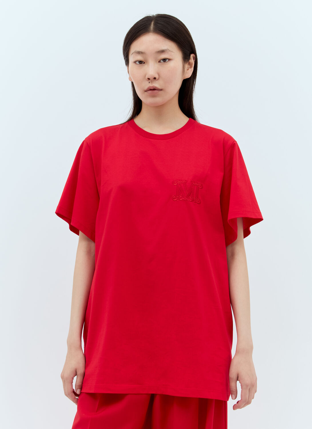 Max Mara Logo Embroidery T-shirt - Woman T-shirts Red S