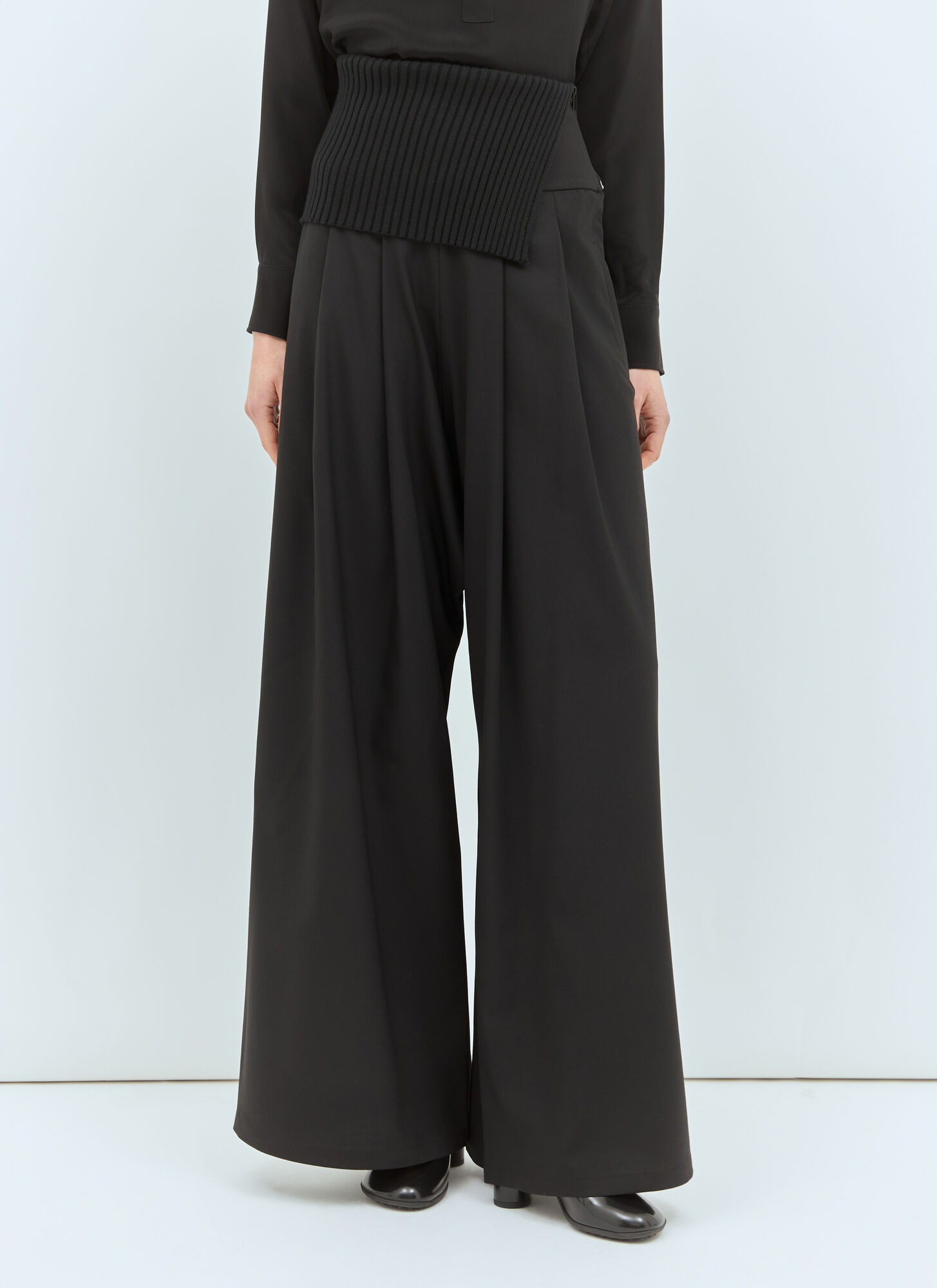 Max Mara Women's Black Long Stretch Wool Pants - Woman Pants It - 40