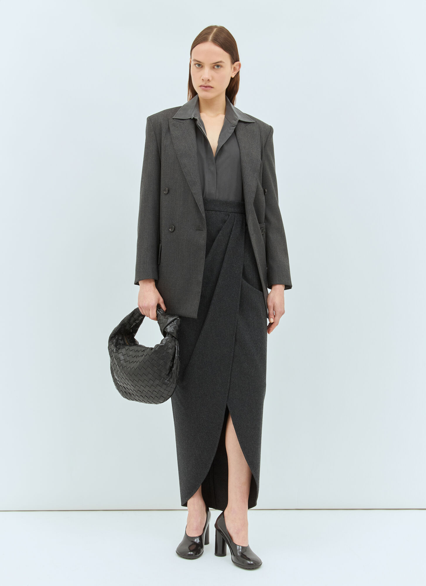  Max Mara Max Mara Silk Bodysuit Shirt - Frau Hemden Grey It - 42 