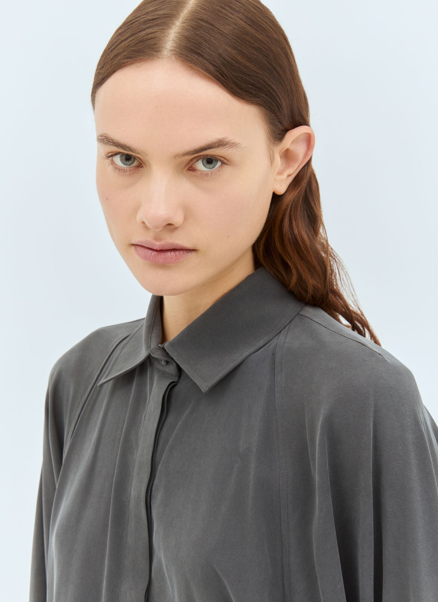  Max Mara Max Mara Silk Bodysuit Shirt - Frau Hemden Grey It - 42 