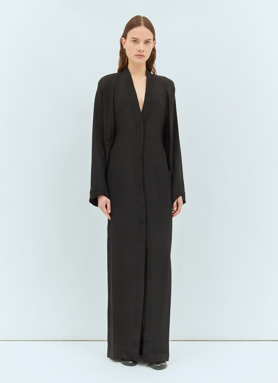 Max Mara Women Long Silk Dress In Black