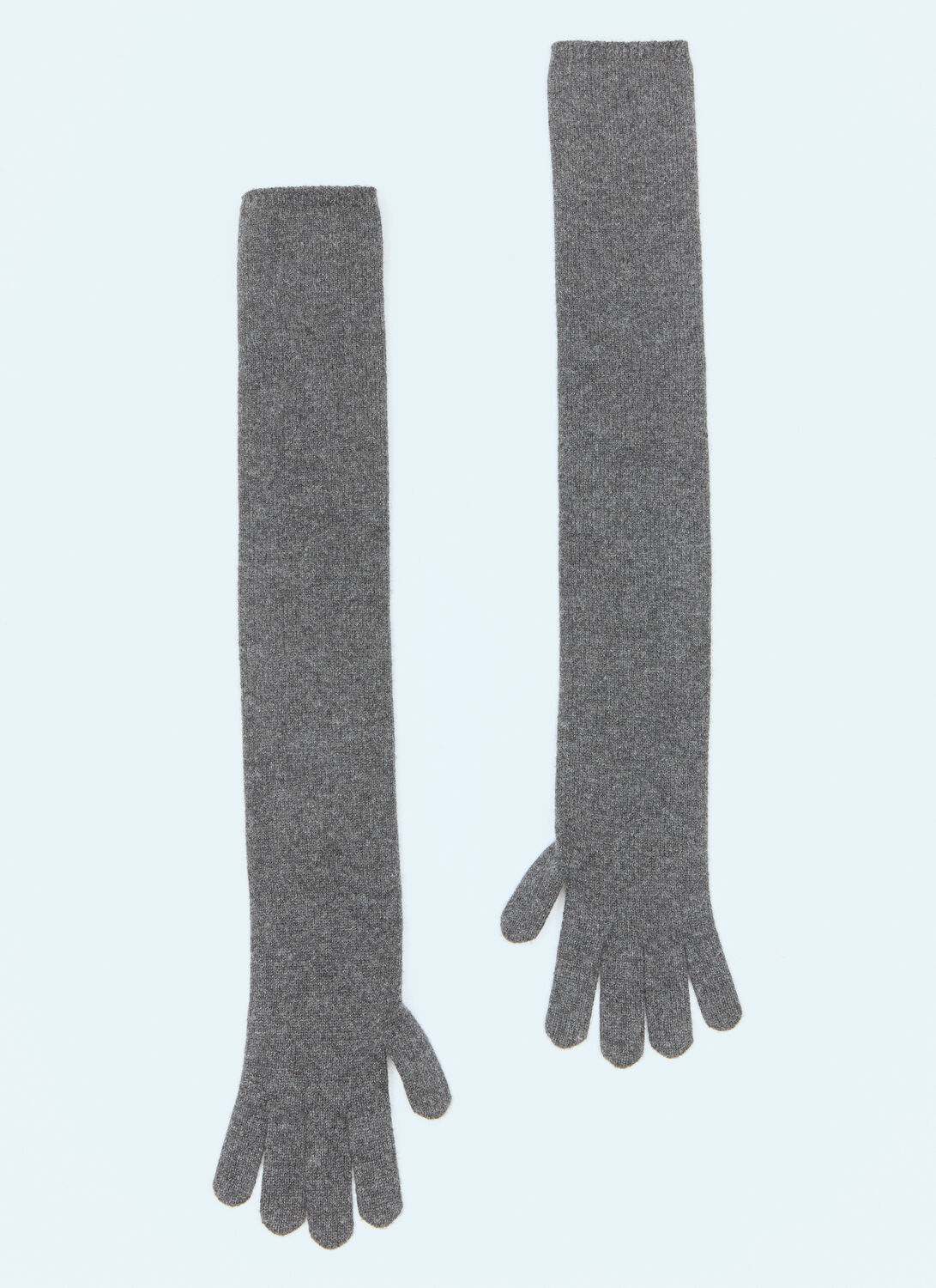 Max Mara Long Cashmere Gloves In Grey