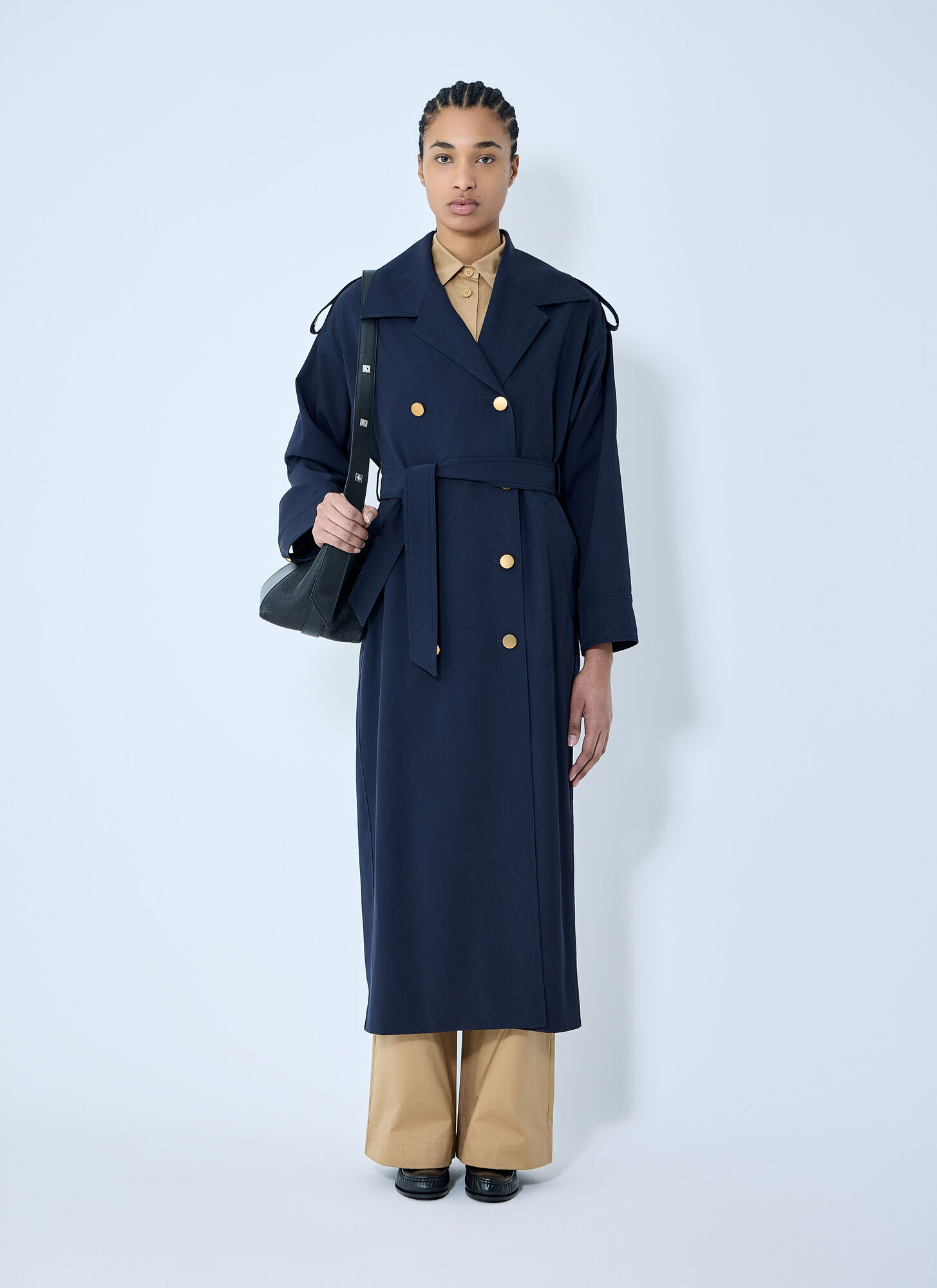  Max Mara Max Mara Gabardine Wool Coat - Frau Mäntel Blue It - 42 