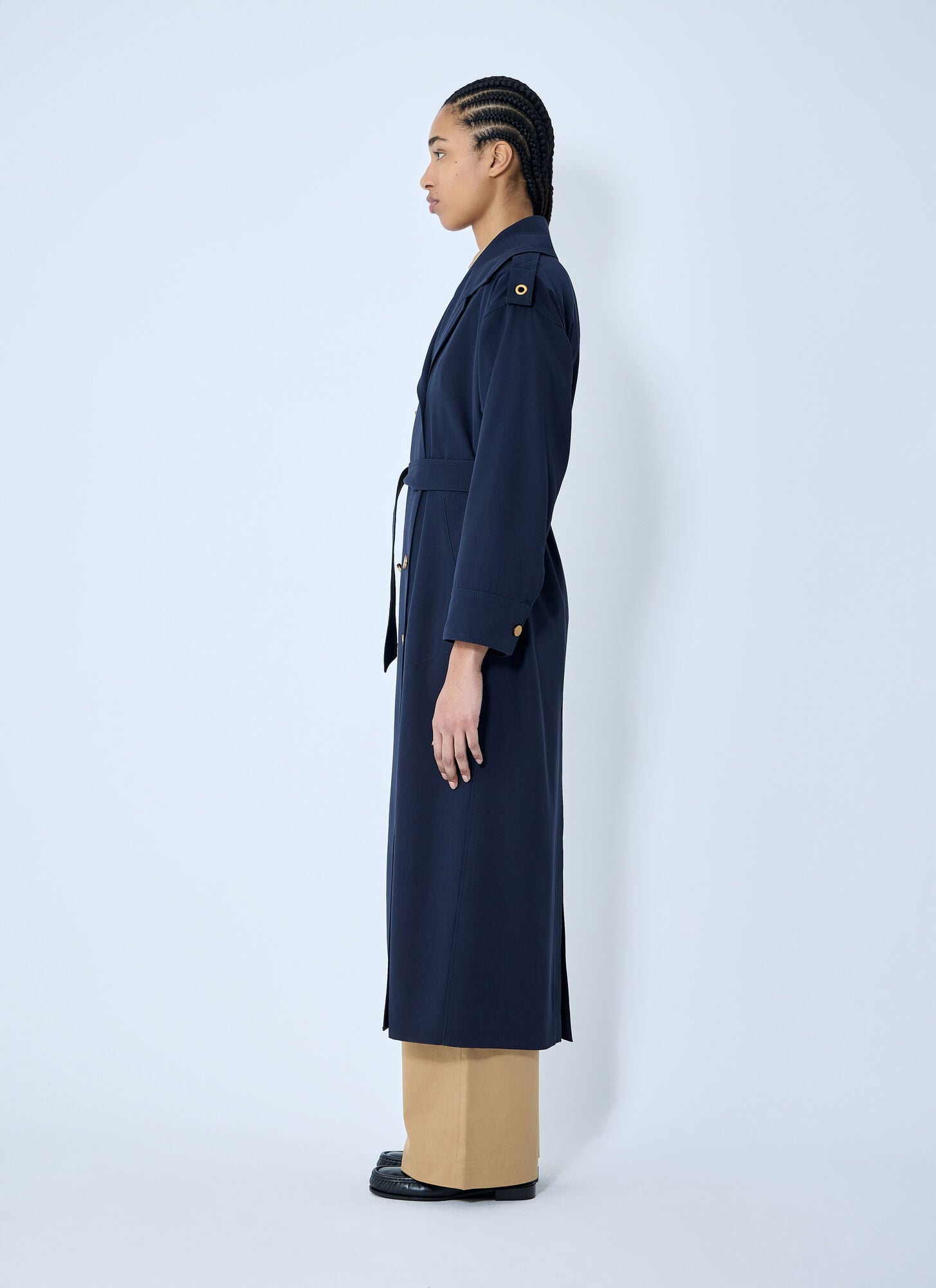  Max Mara Max Mara Gabardine Wool Coat - Frau Mäntel Blue It - 42 