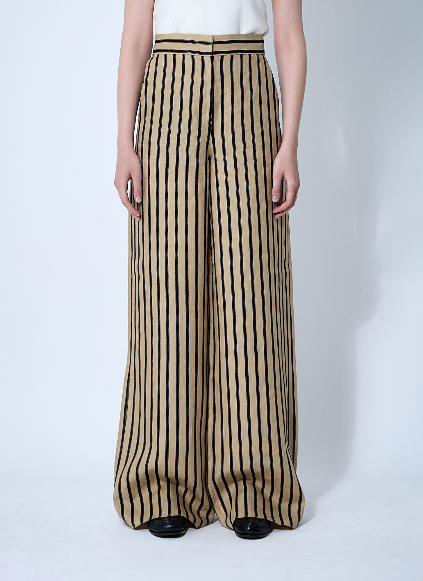 Max Mara Cestino Striped Palazzo Pants