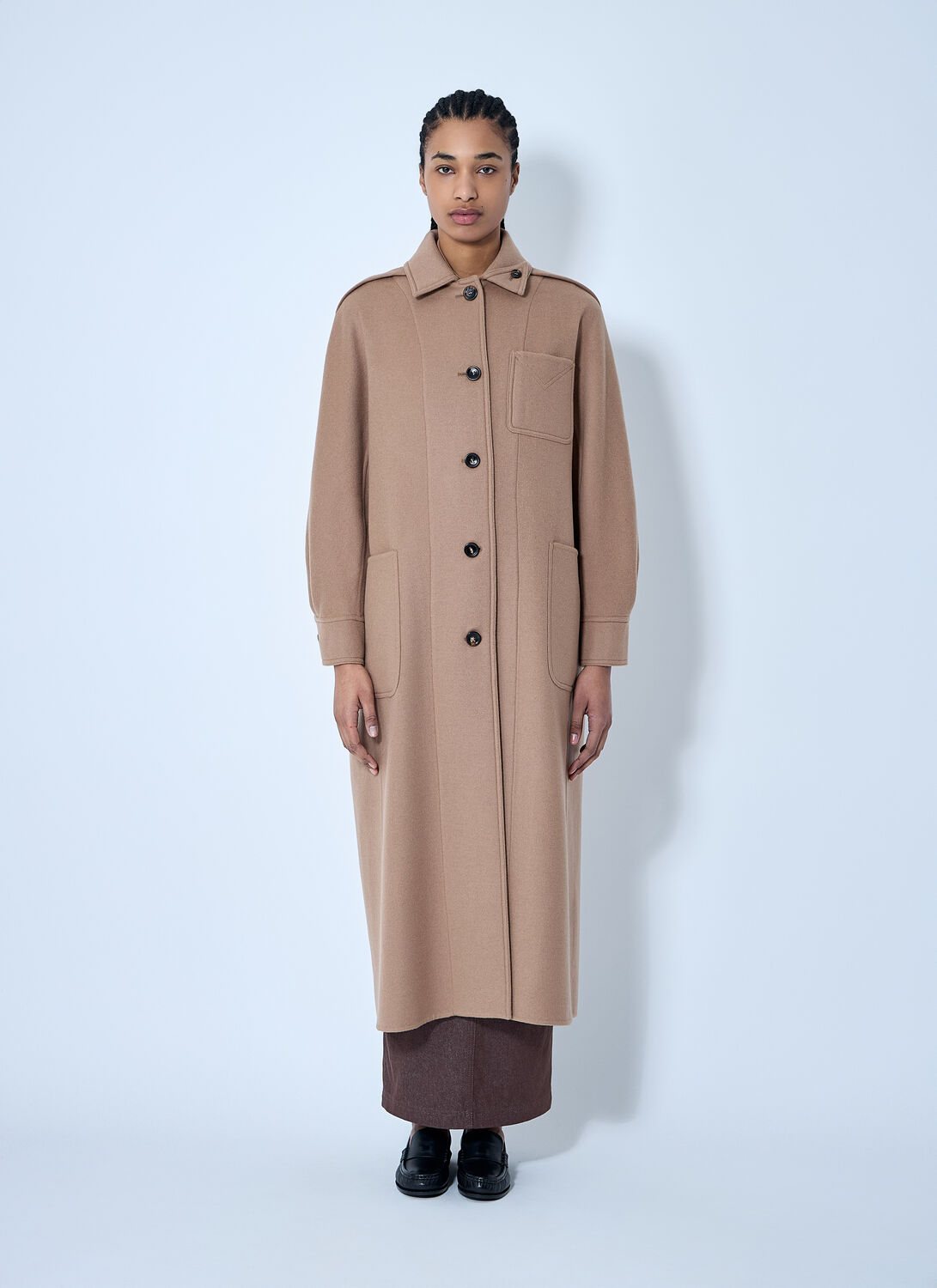Max Mara Wool-and-cashmere-blend Coat In Beige