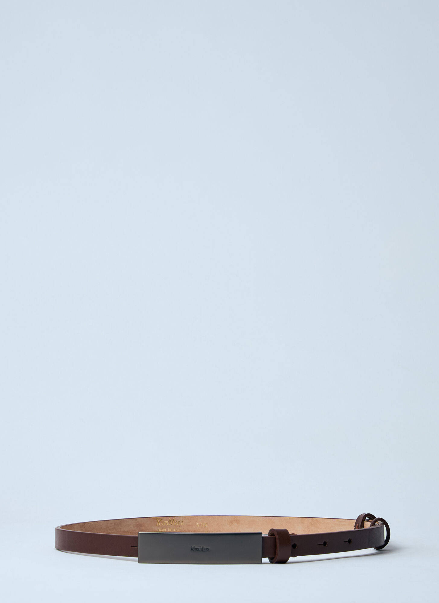  Max Mara Max Mara Logo Plaque Belt - Frau Gürtel Brown S 