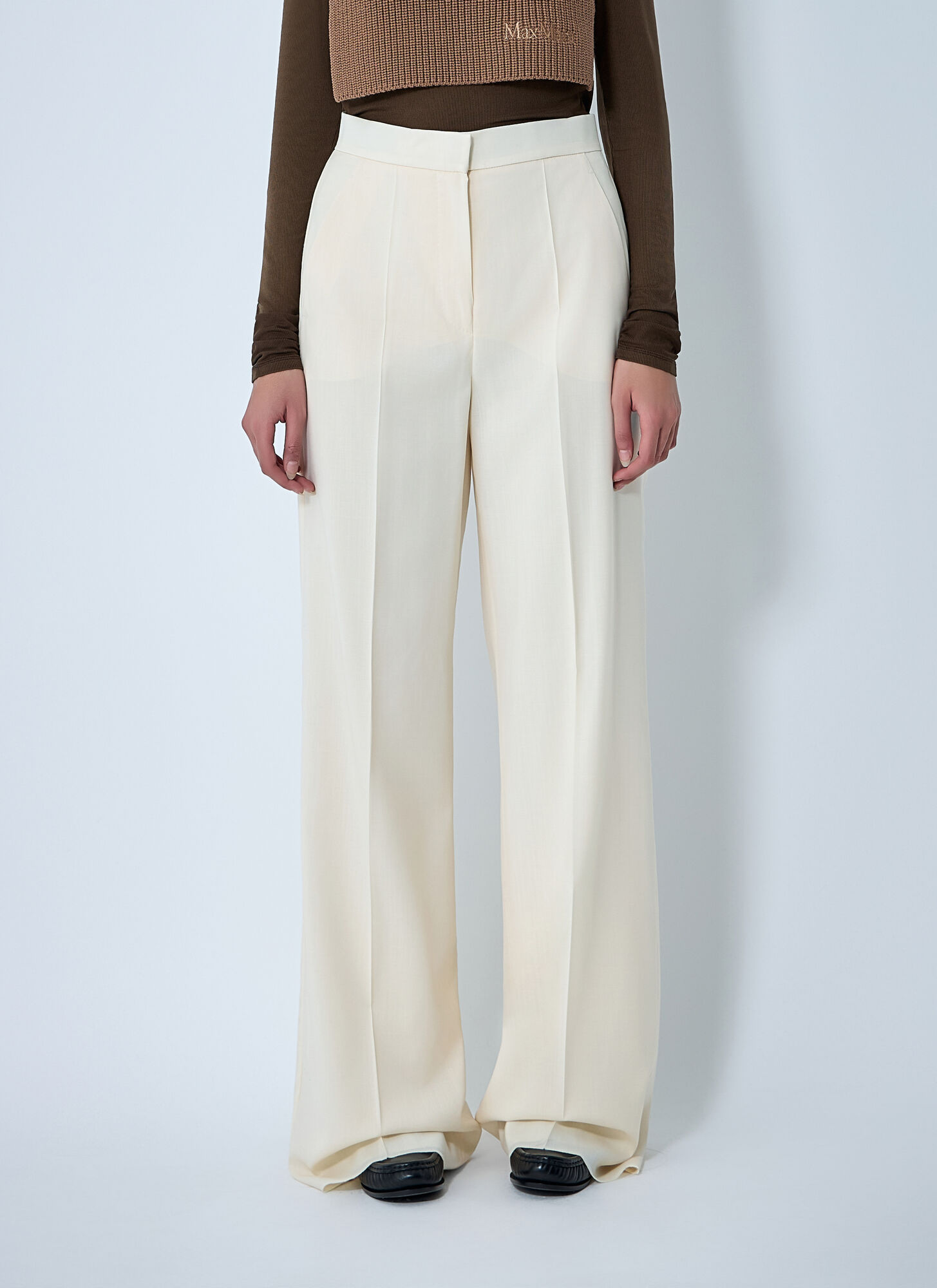 Max Mara Women's Ivory Tailored Wool Pants - Woman Pants It - 42
