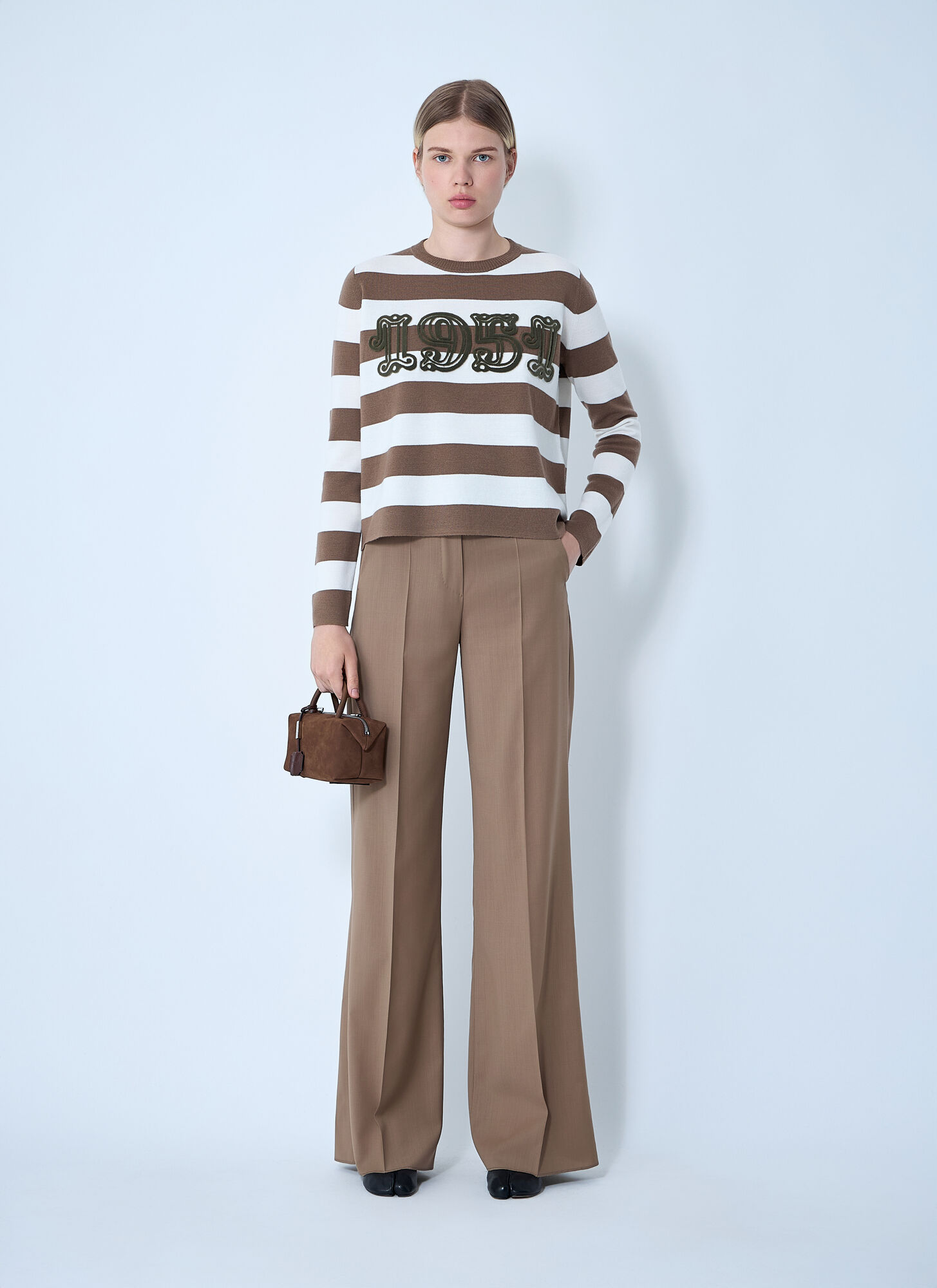  Max Mara Max Mara Striped Sweater - Frau Strick Brown M 