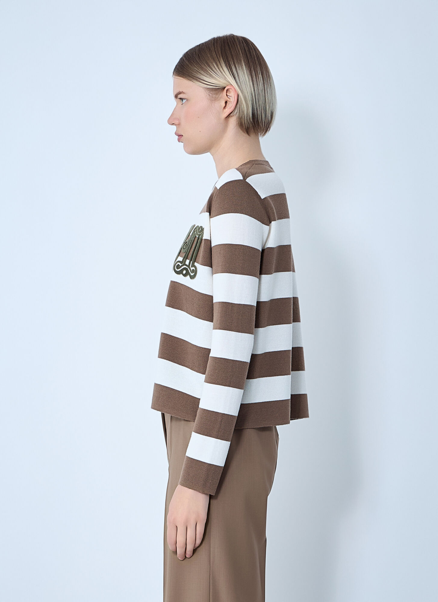  Max Mara Max Mara Striped Sweater - Frau Strick Brown M 