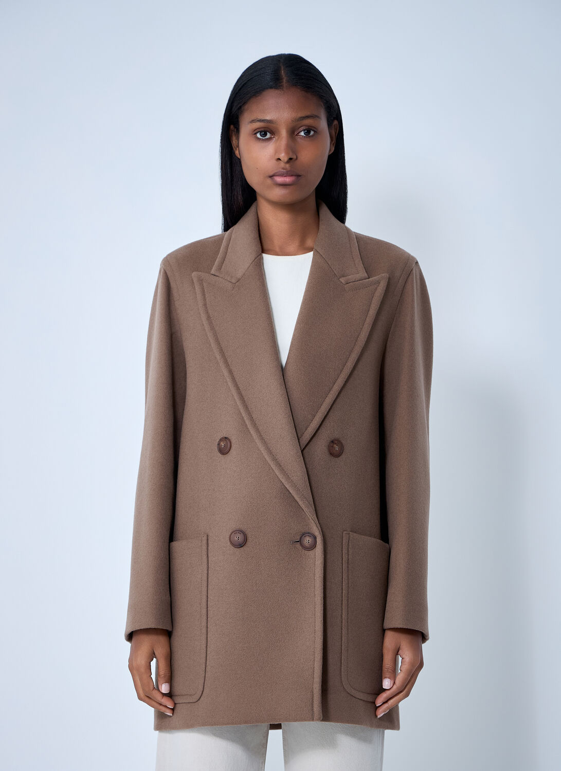 Max Mara Women Deletta Short Coat In Brown