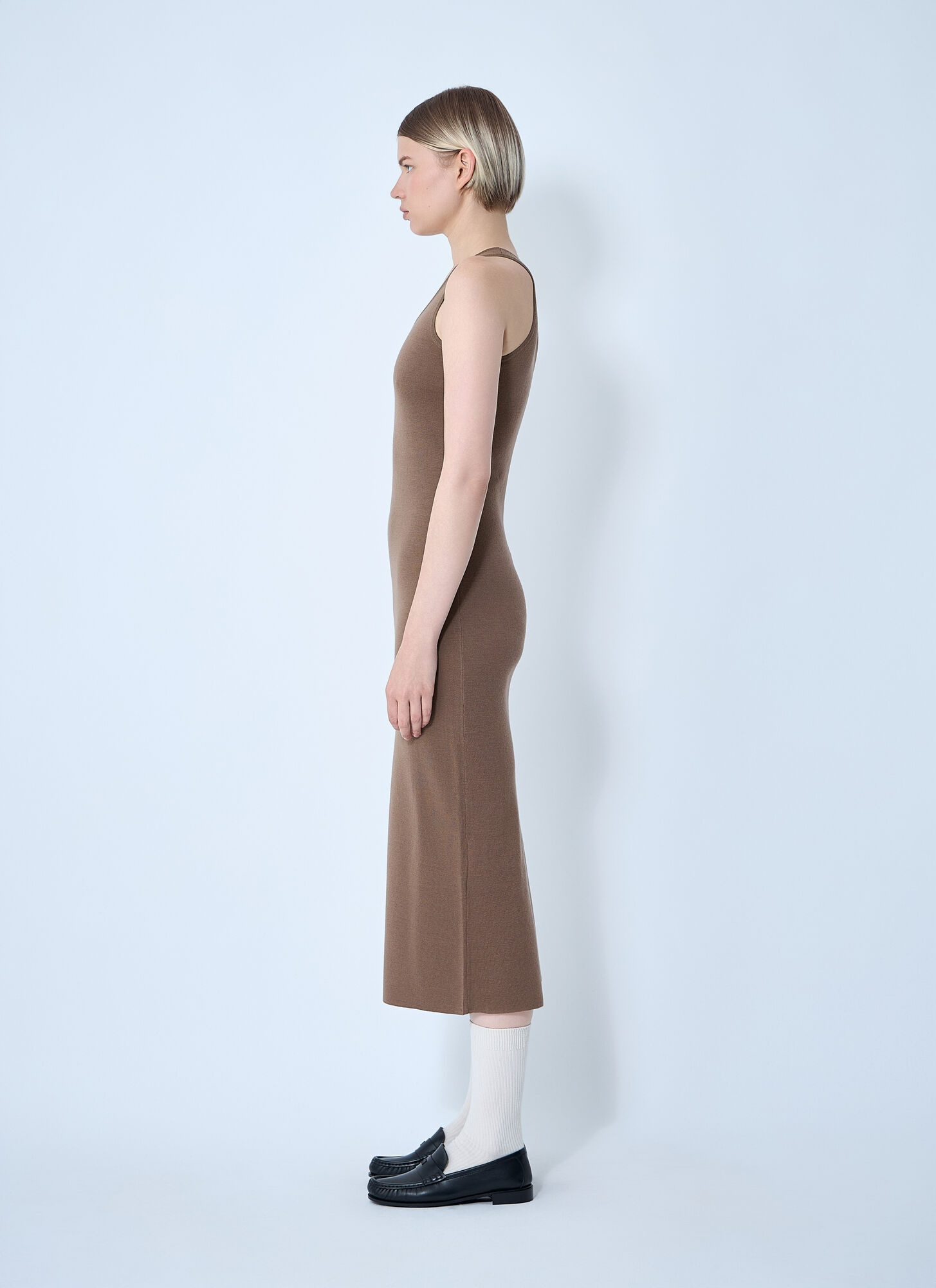  Max Mara Max Mara Knitted Wool Midi Dress - Frau Kleider Brown S 