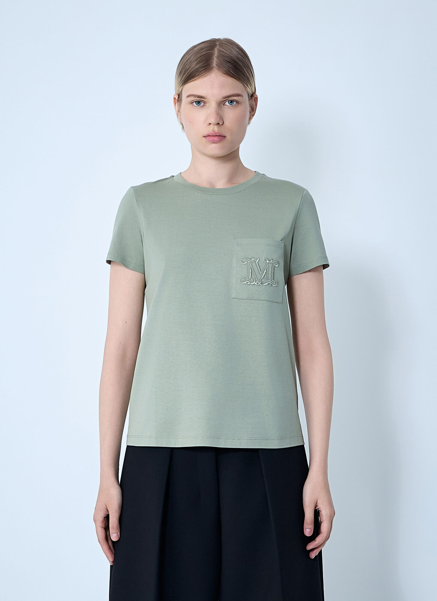 Max Mara Logo Motif T-shirt - Woman T-shirts Green S