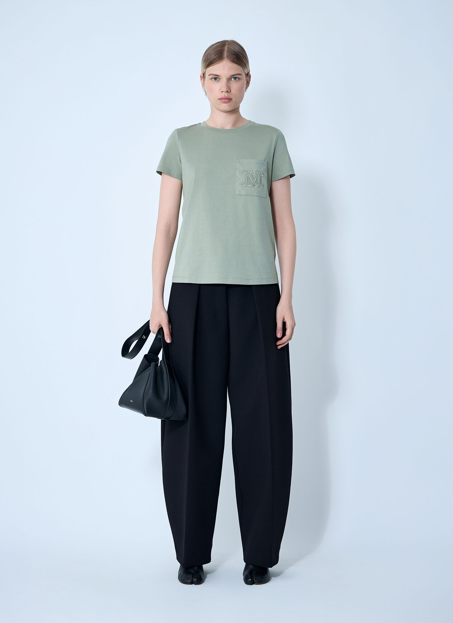  Max Mara Max Mara Logo Motif T-shirt - Frau T-shirts Green Xs 