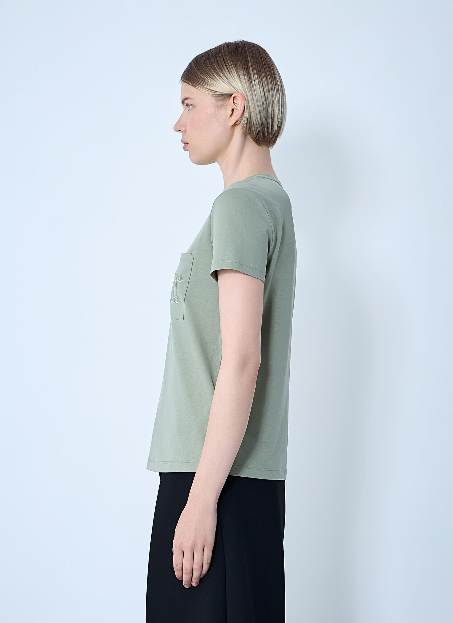  Max Mara Max Mara Logo Motif T-shirt - Frau T-shirts Green Xs 