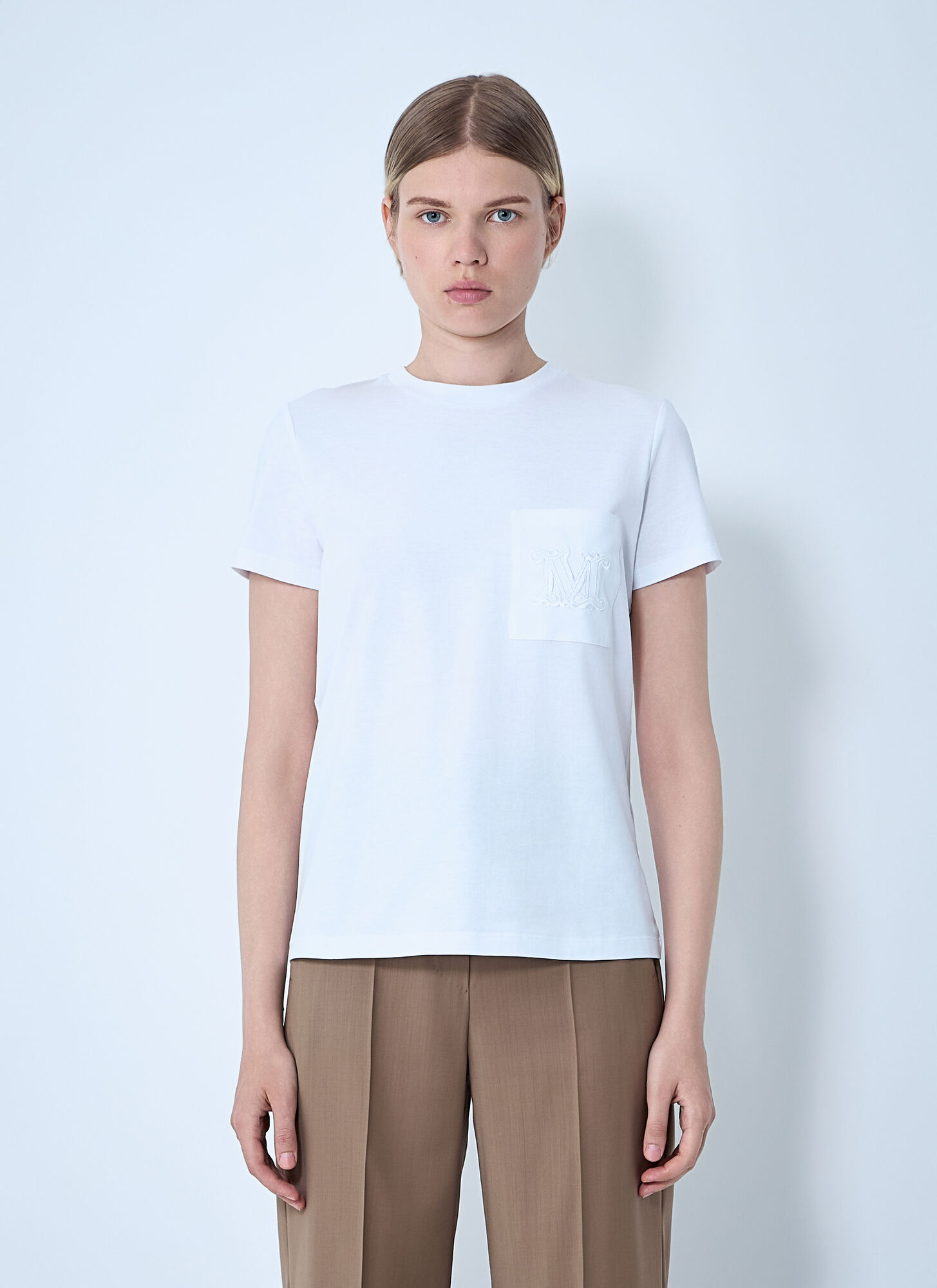 Max Mara Logo Motif T-shirt - Woman T-shirts White L