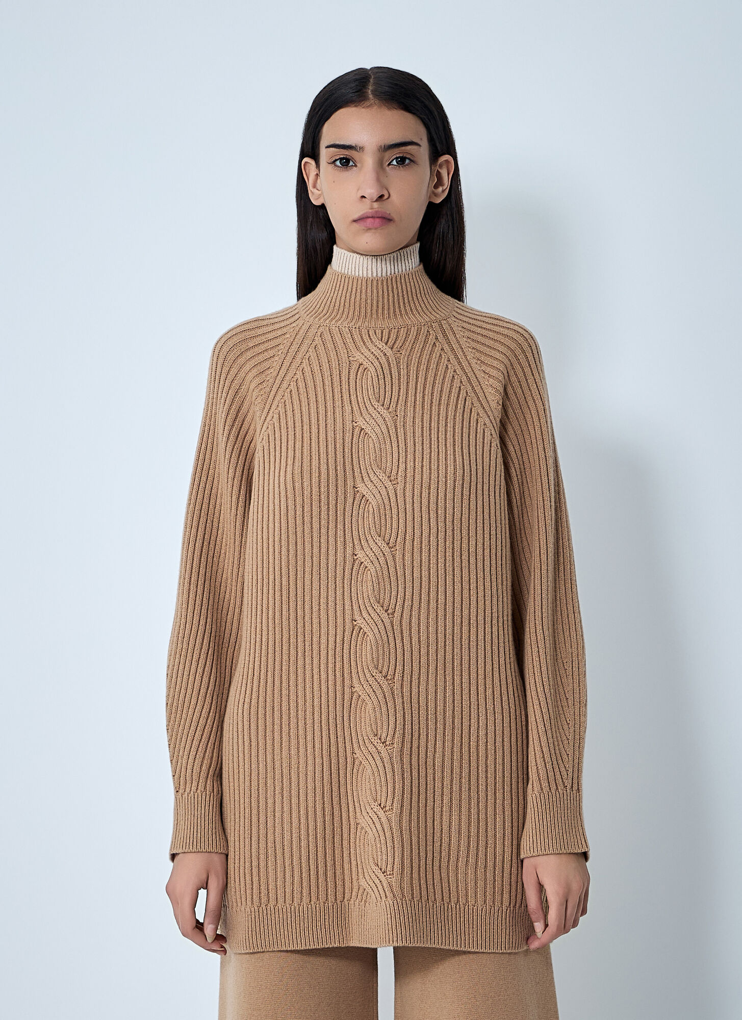 Max Mara Wool-And-Cashmere-Blend Sweater - Woman Knitwear Camel M - Immagine 1