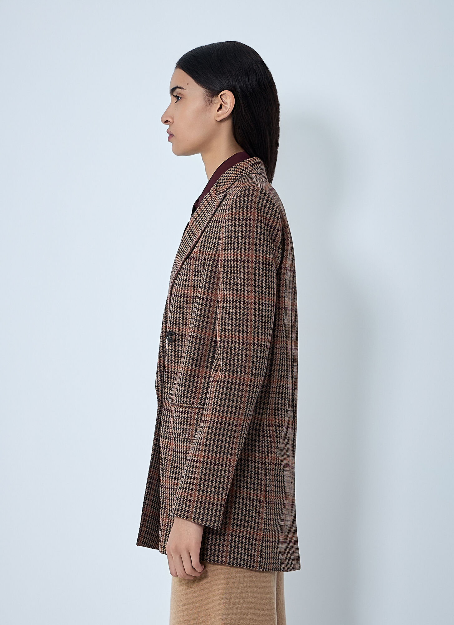  Max Mara Max Mara Check Double-breasted Blazer - Frau Blazers Brown It - 38 