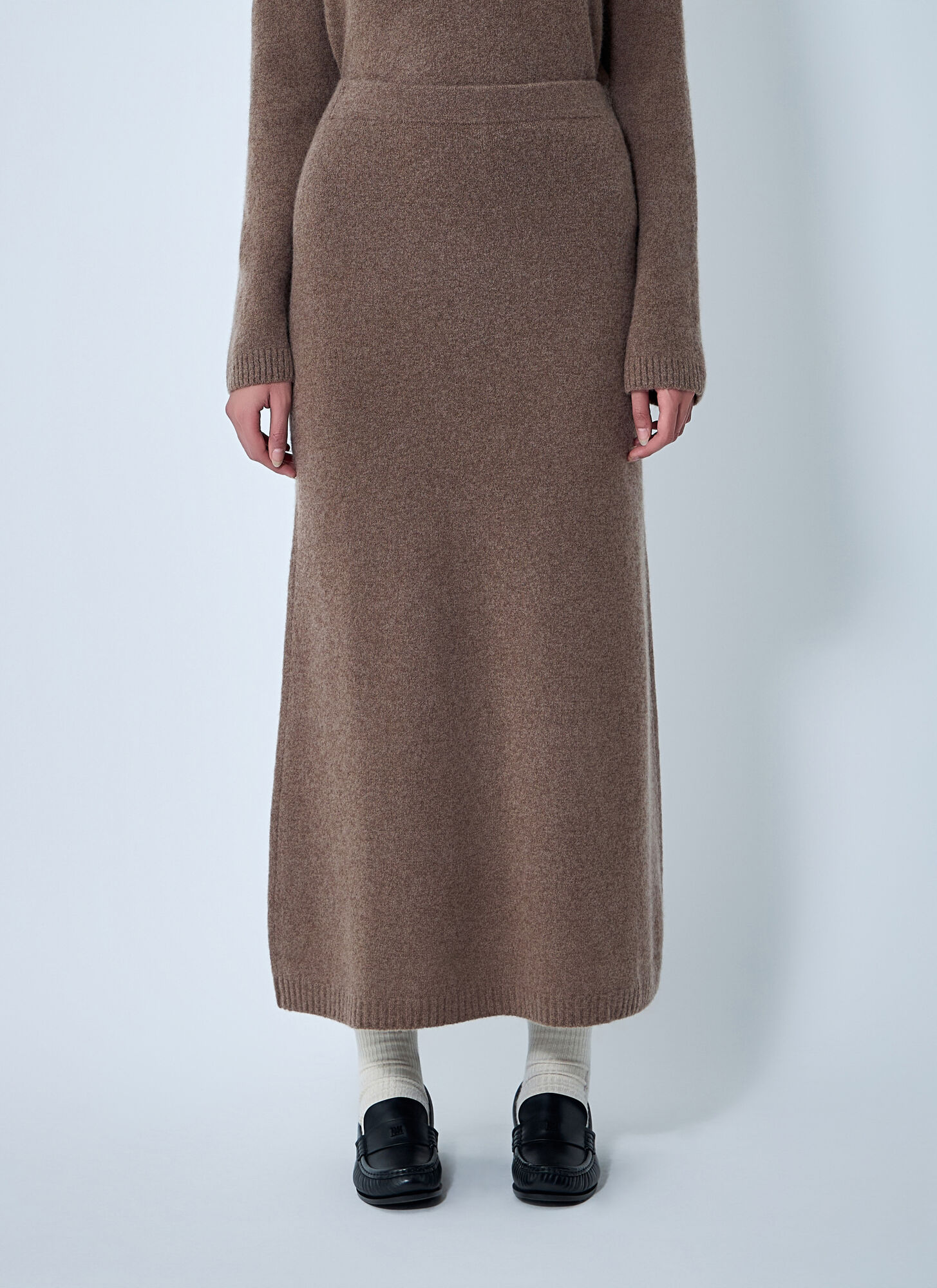 Max Mara Cashmere-blend Skirt - Woman Skirts Brown S　Max Mara カシミアブレンド スカート - 女性用スカート ブラウン S Max